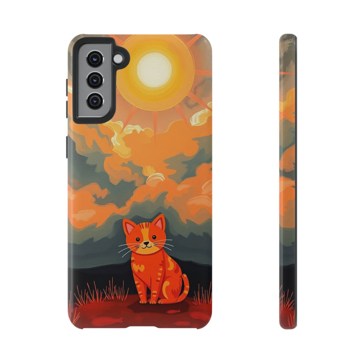 Acrylic Painting Style Cat Design Phone Case