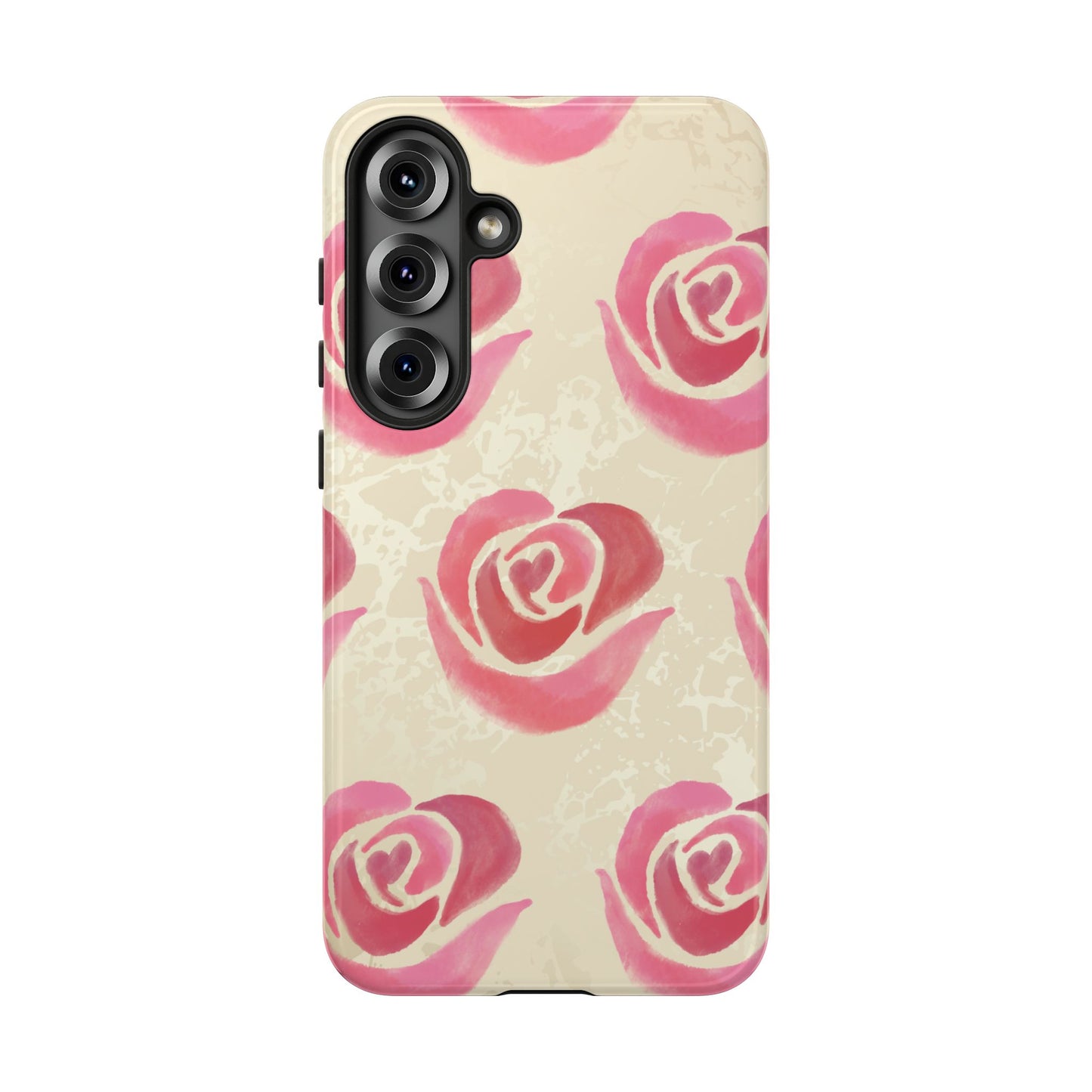Samsung Galaxy S25 Plus / Glossy Phone Case - ’Pink Rose Pattern’ Phone Case
