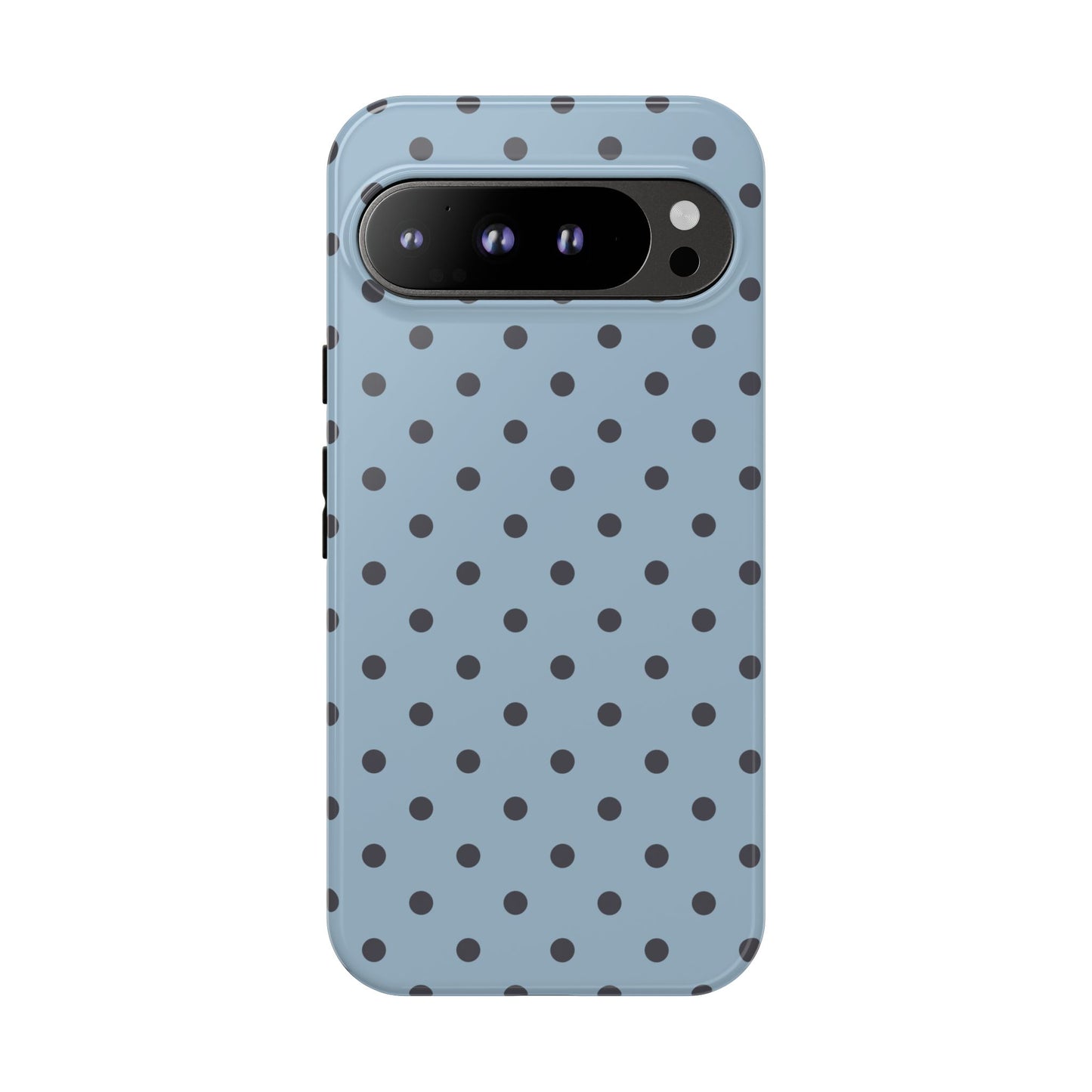 Light Blue with Dark Blue Dot Pattern Phone Case