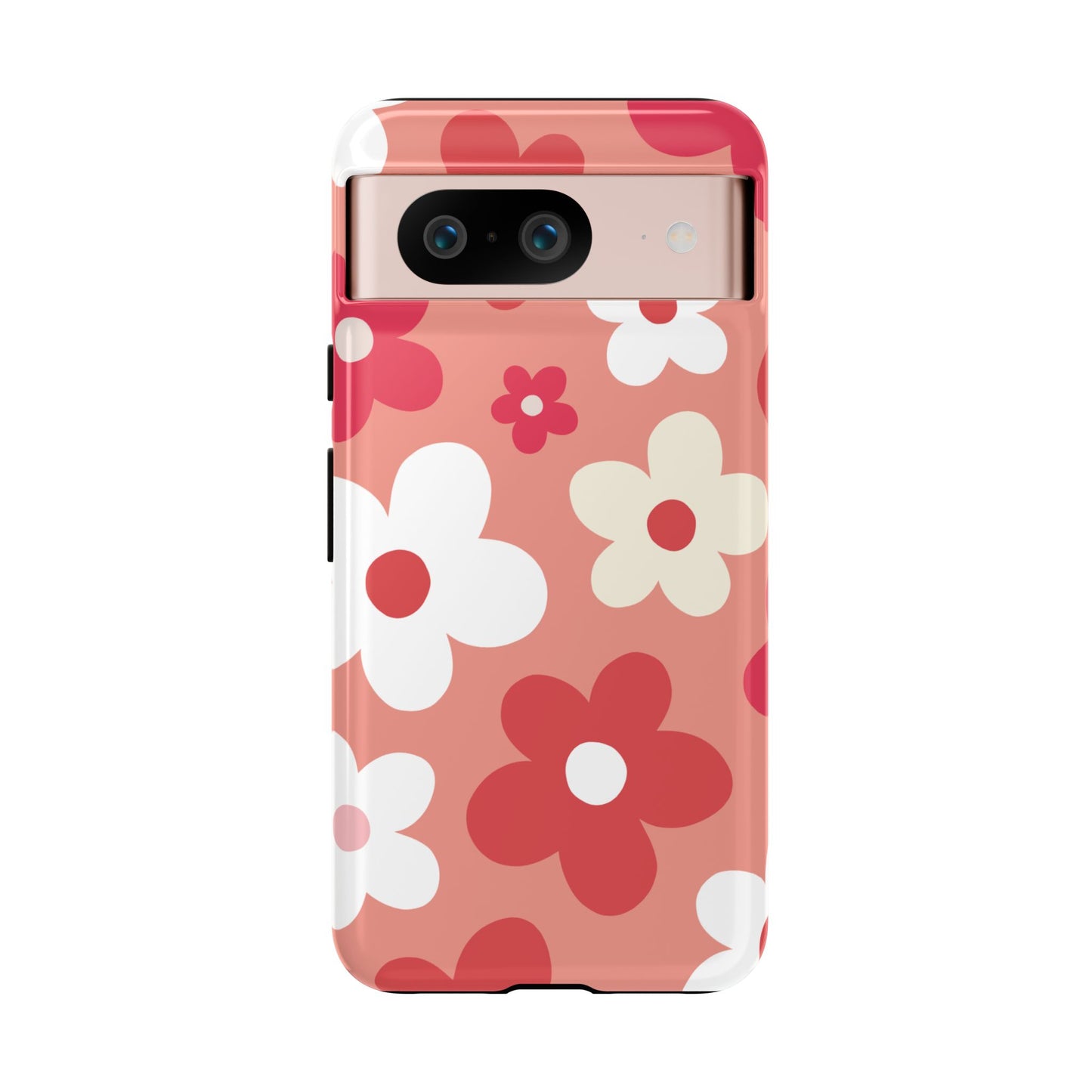 Google Pixel 8 / Glossy Phone Case - ’Pink Daisy Pattern’ Phone Case