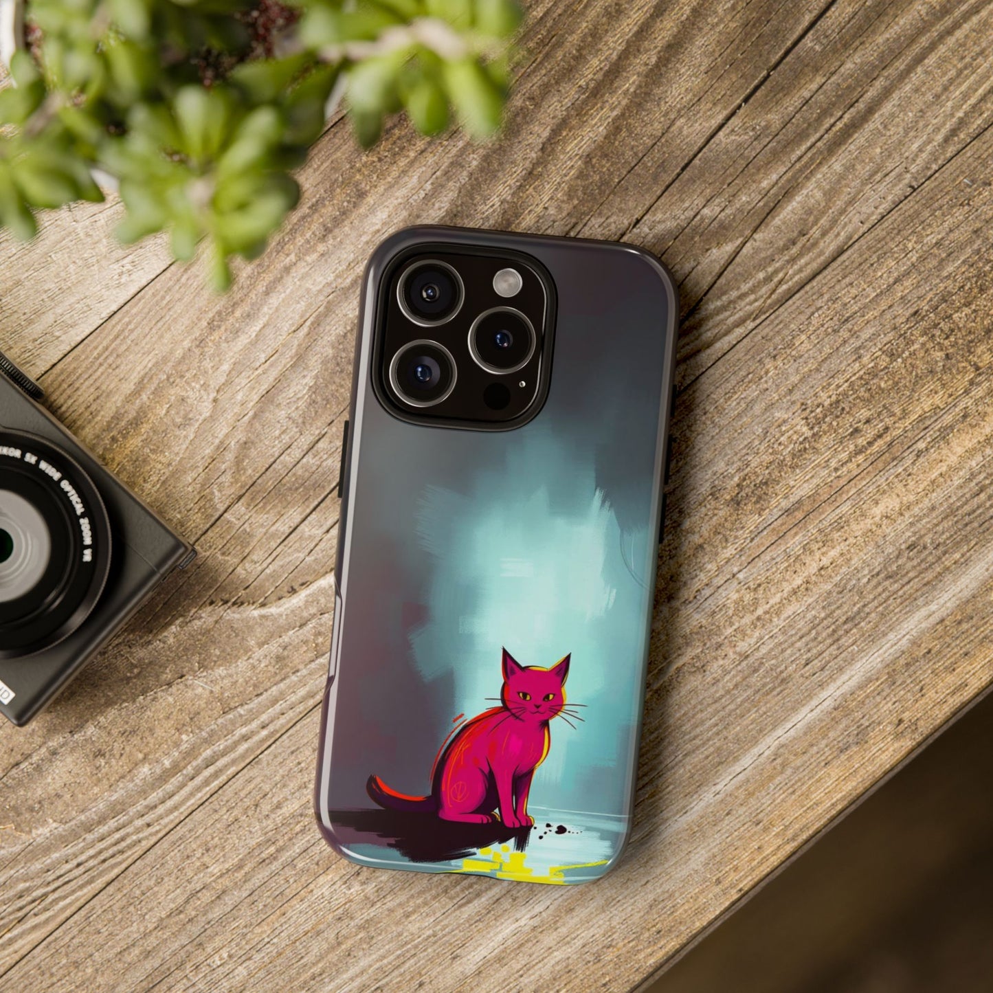 Pop Art Moody Cat Design Phone Case