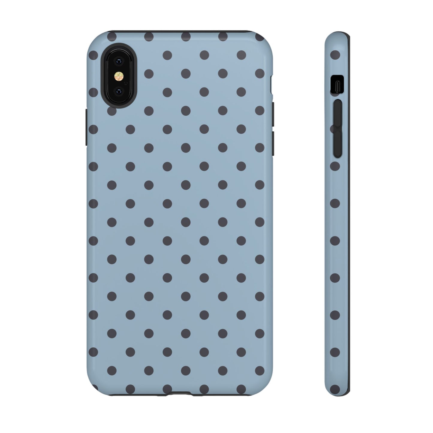 Light Blue with Dark Blue Dot Pattern Phone Case