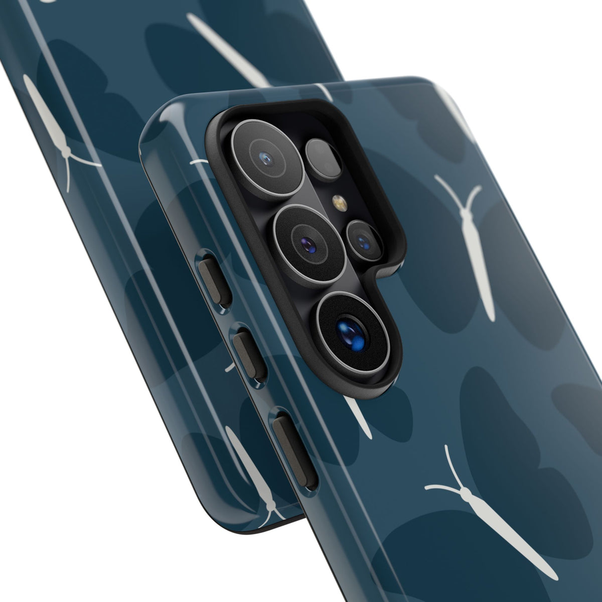 Minimalist Dark Blue Butterfly Pattern Phone Case - Blue Phone Case