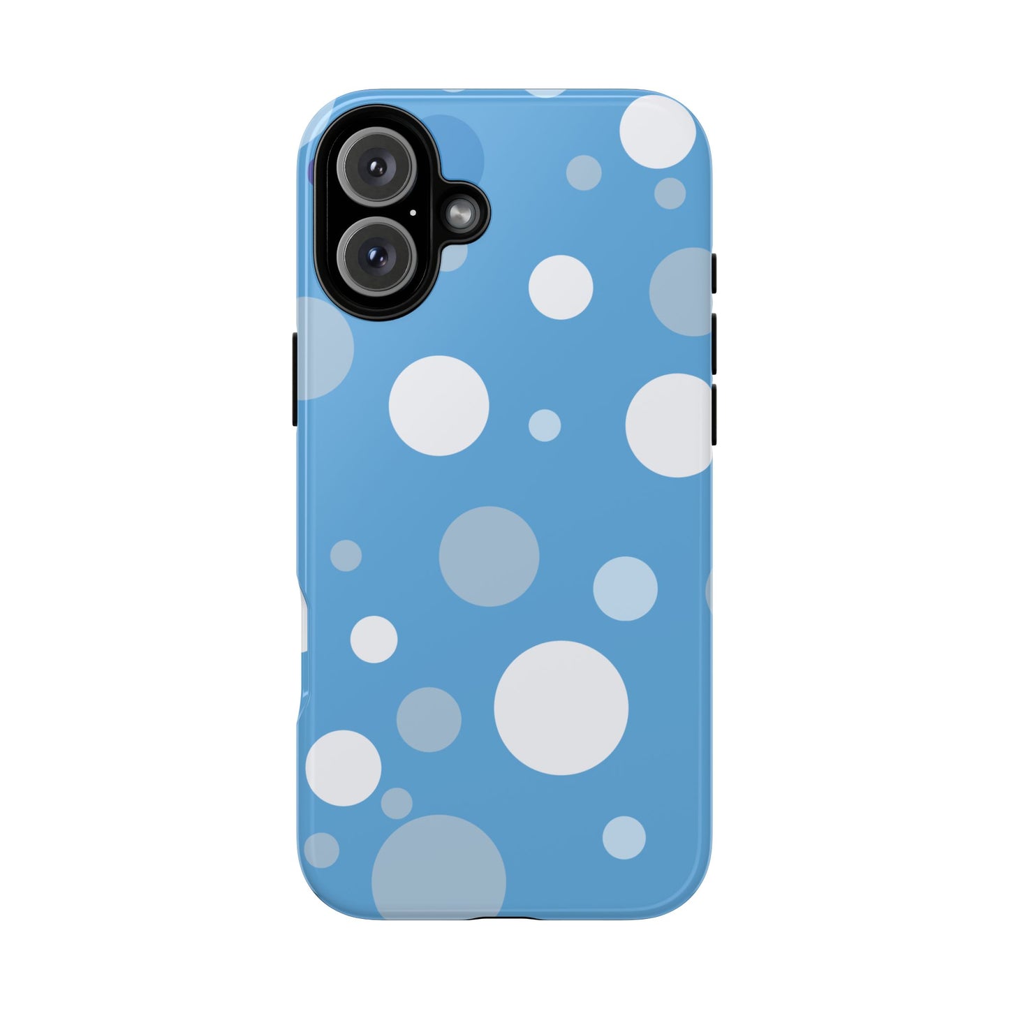 iPhone 16 Plus / Glossy Phone Case - ’Bold Blue with White Dot Pattern’ Phone Case