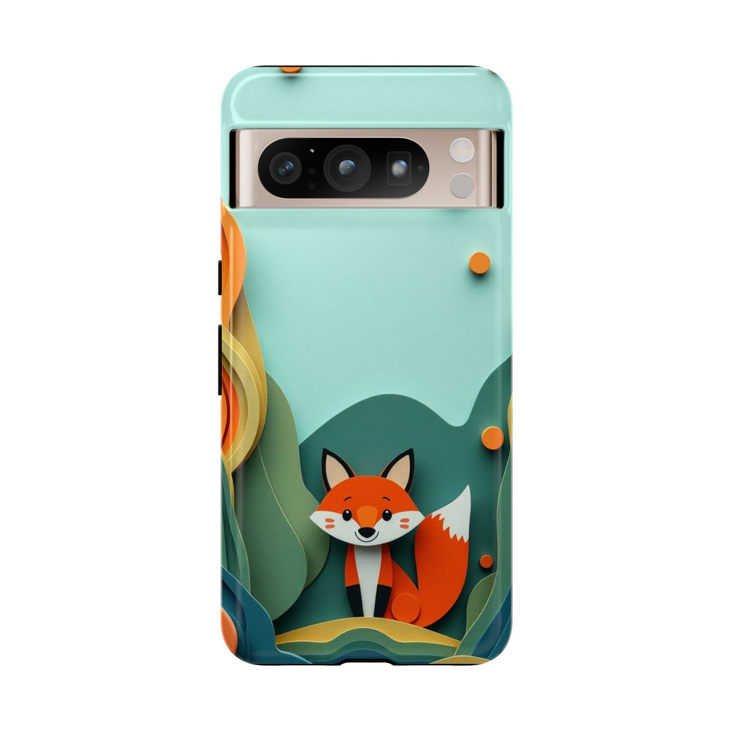 Papier-mâché Fox Design Phone Case