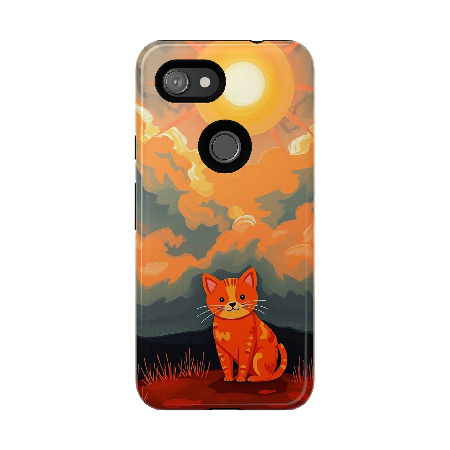 Acrylic Painting Style Cat Design Phone Case