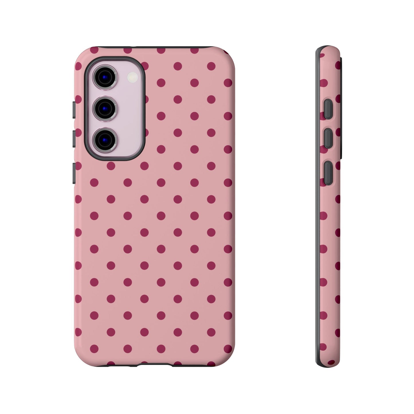Samsung Galaxy S23 Plus / Glossy Phone Case - ’Pink with Red Dot Pattern’ Phone Case