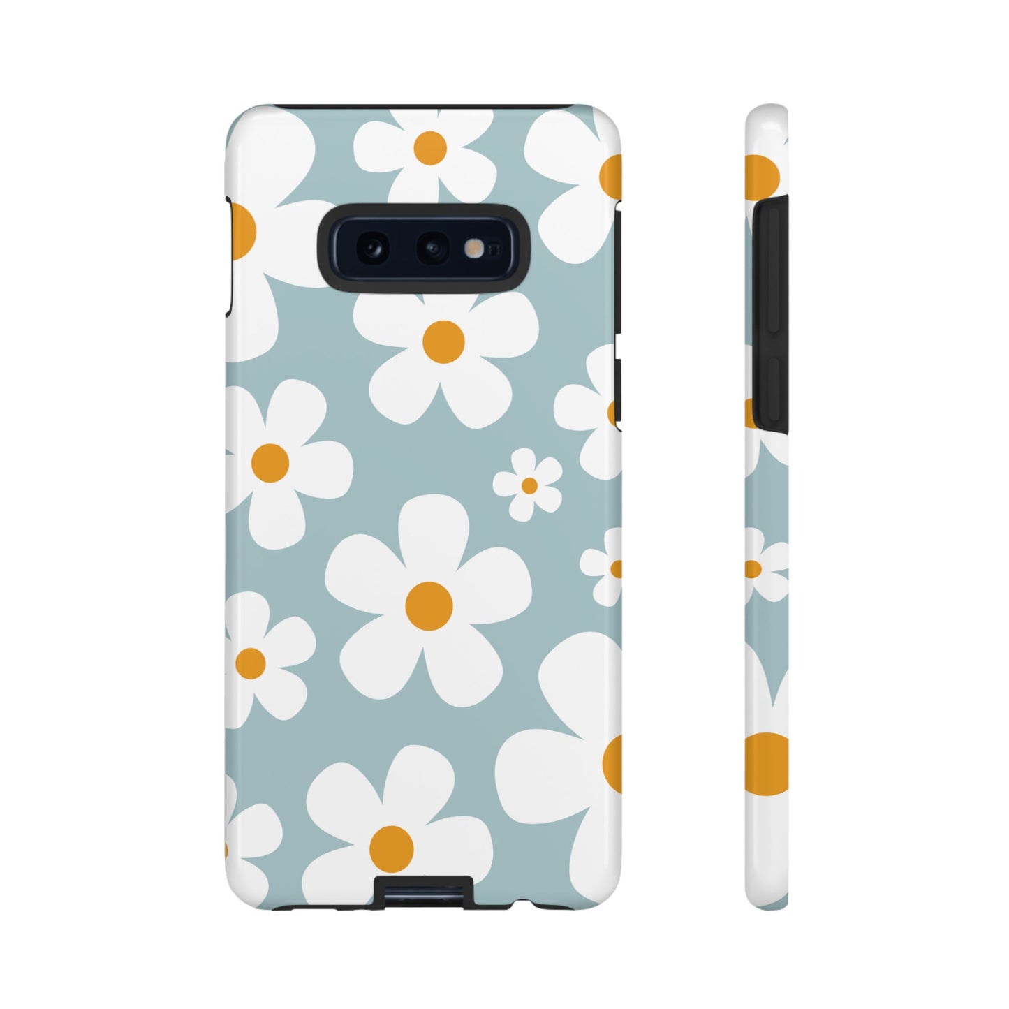 Samsung Galaxy S10E / Glossy Phone Case - ’Blue Daisy Pattern’ Phone Case