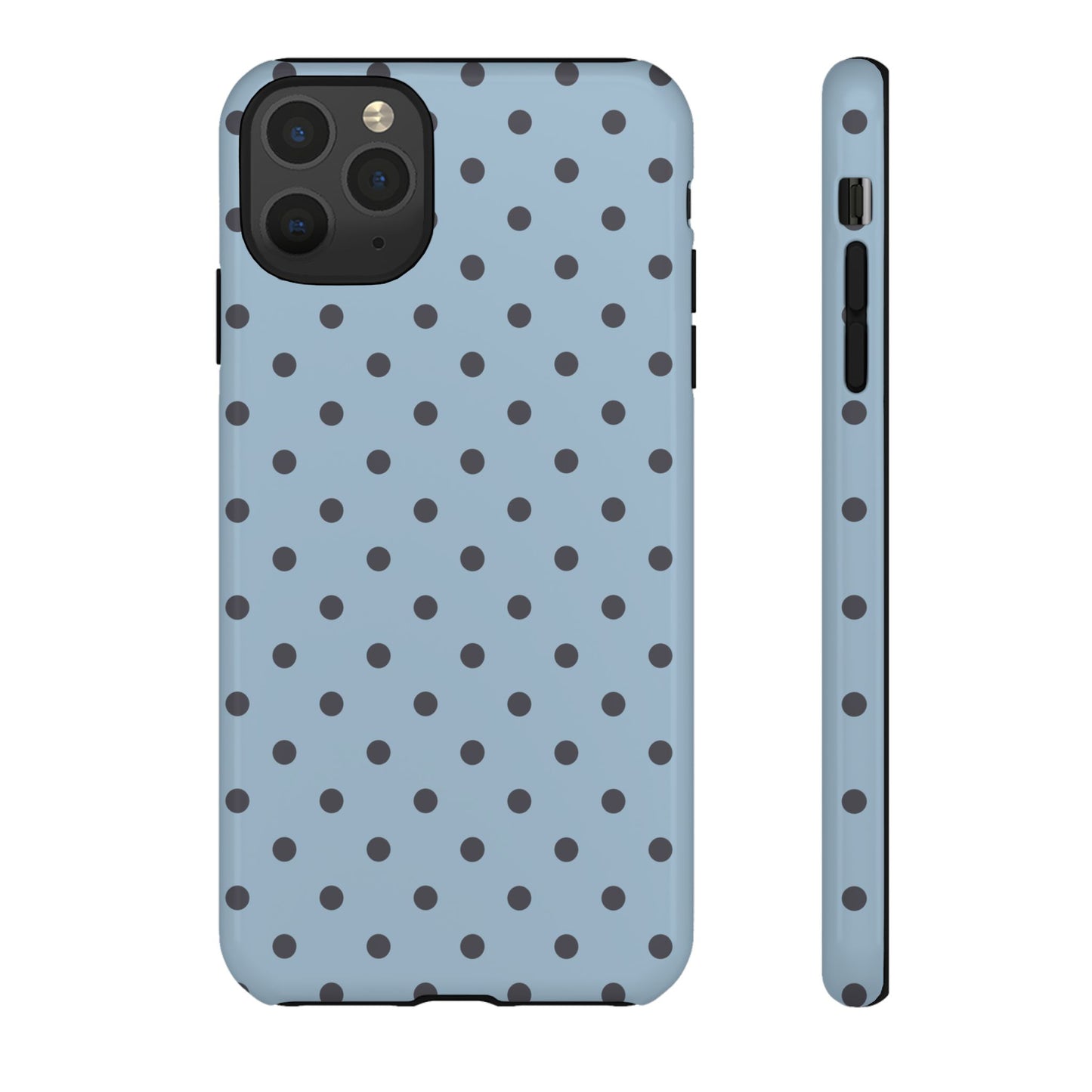 Light Blue with Dark Blue Dot Pattern Phone Case