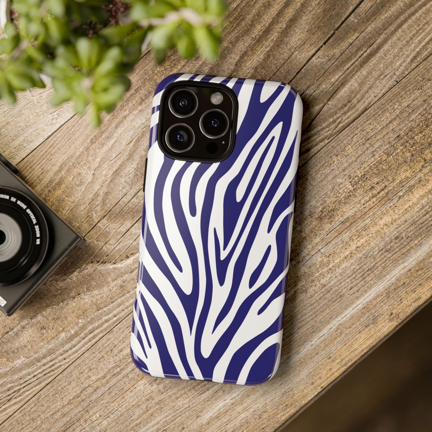 Graphic Blue Tiger Print Phone Case