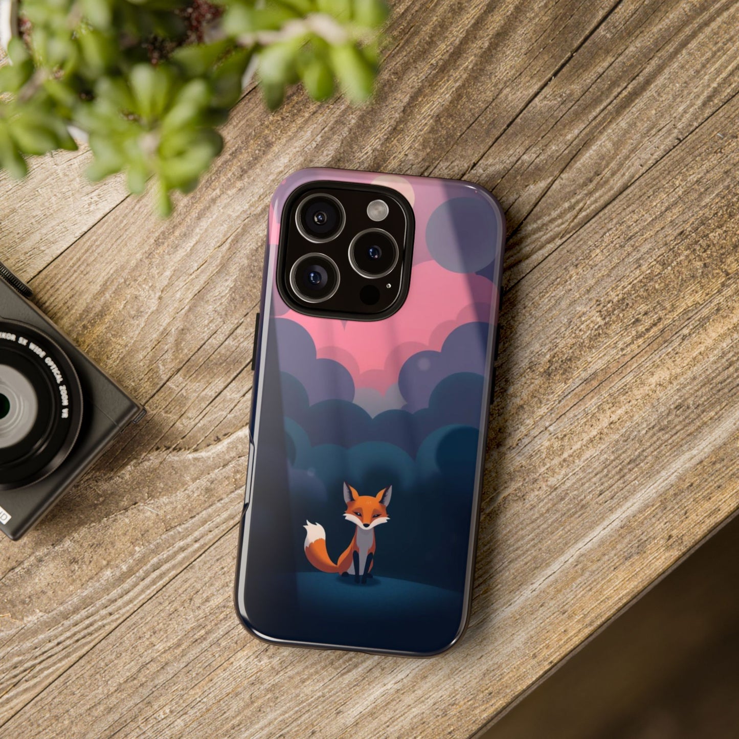 Moody Pop Art Fox Design Phone Case
