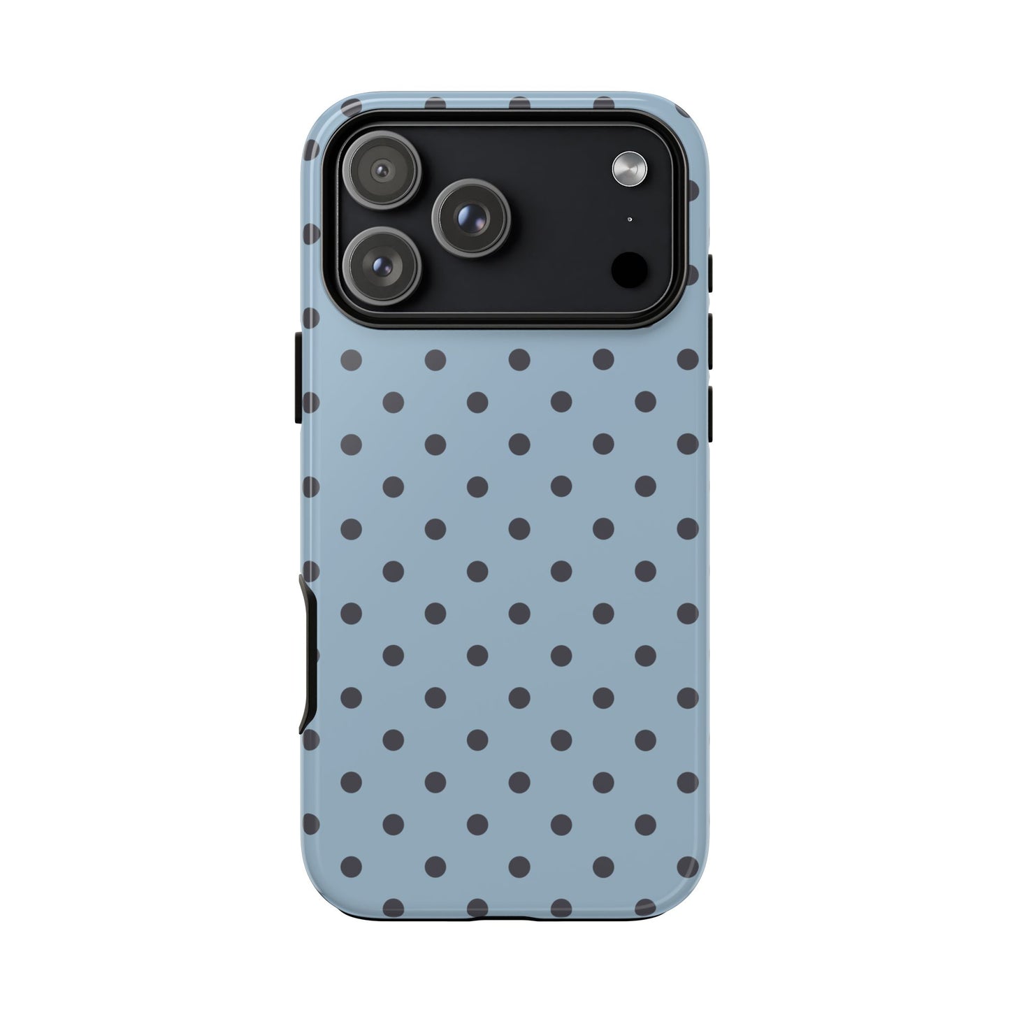 Light Blue with Dark Blue Dot Pattern Phone Case