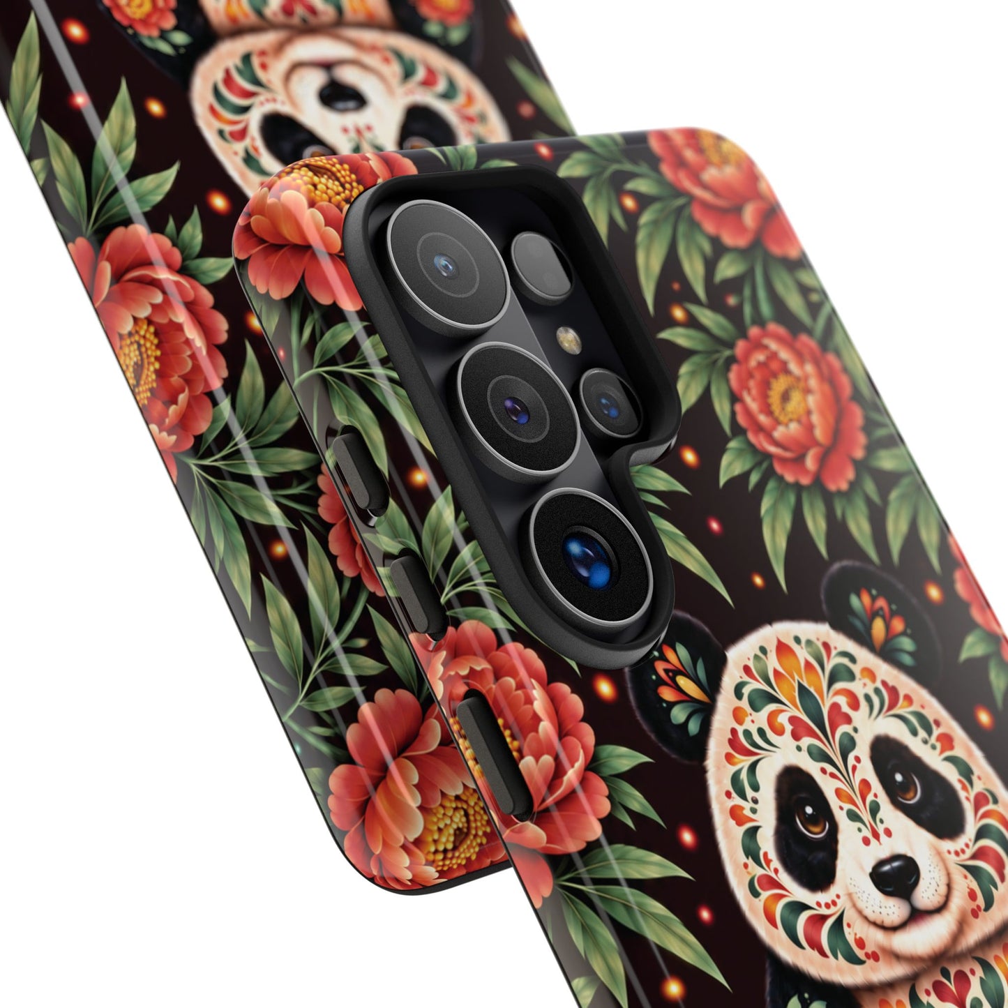 Cute Terracotta and Teal Calavera Panda Phone Case - Multicolor Phone Case