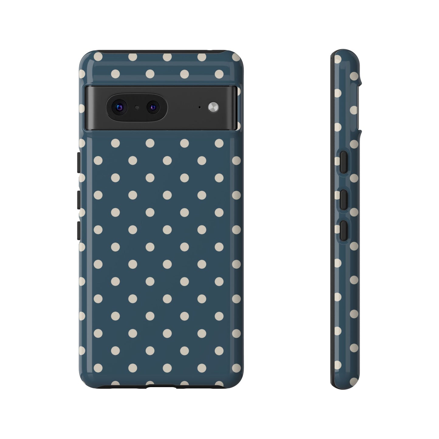 Google Pixel 7 / Glossy Phone Case - ’Blue & White Dot Pattern’ Phone Case