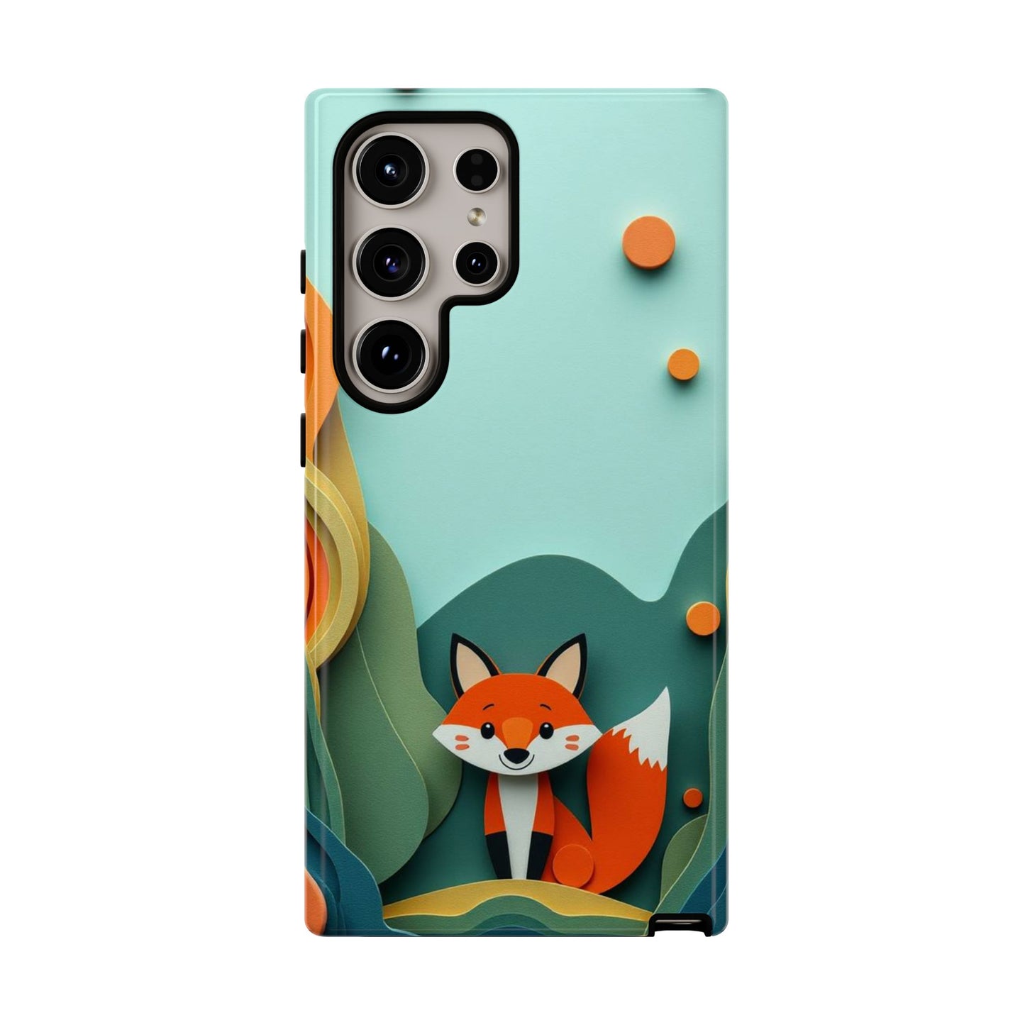Papier-mâché Fox Design Phone Case