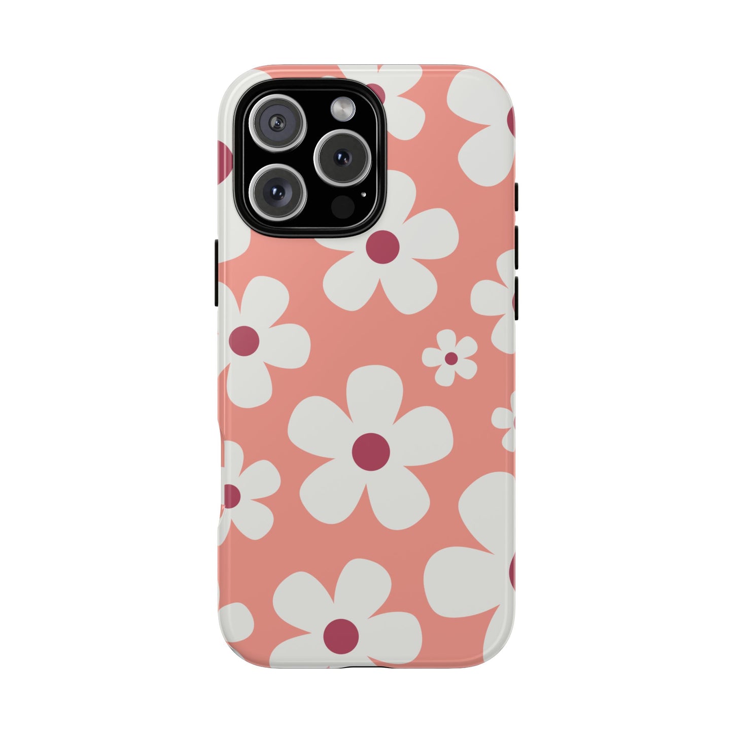iPhone 16 Pro Max / Glossy Phone Case - Cute Pink Daisy Pattern #2 Phone Case