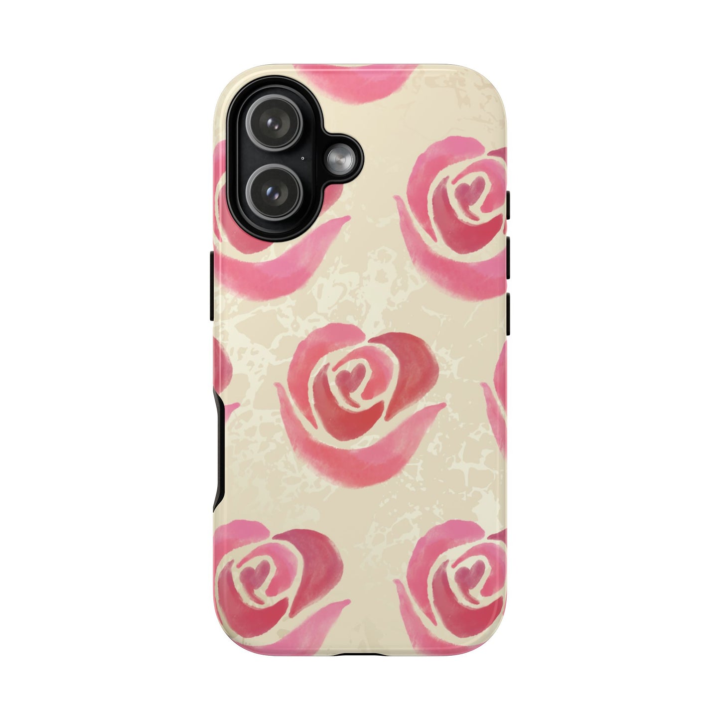 iPhone 17 / Glossy Phone Case - ’Pink Rose Pattern’ Phone Case