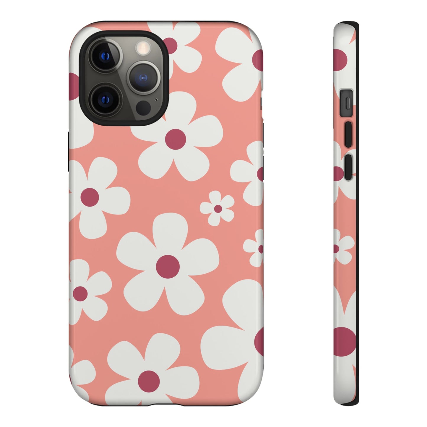 iPhone 12 Pro Max / Glossy Phone Case - Cute Pink Daisy Pattern #2 Phone Case