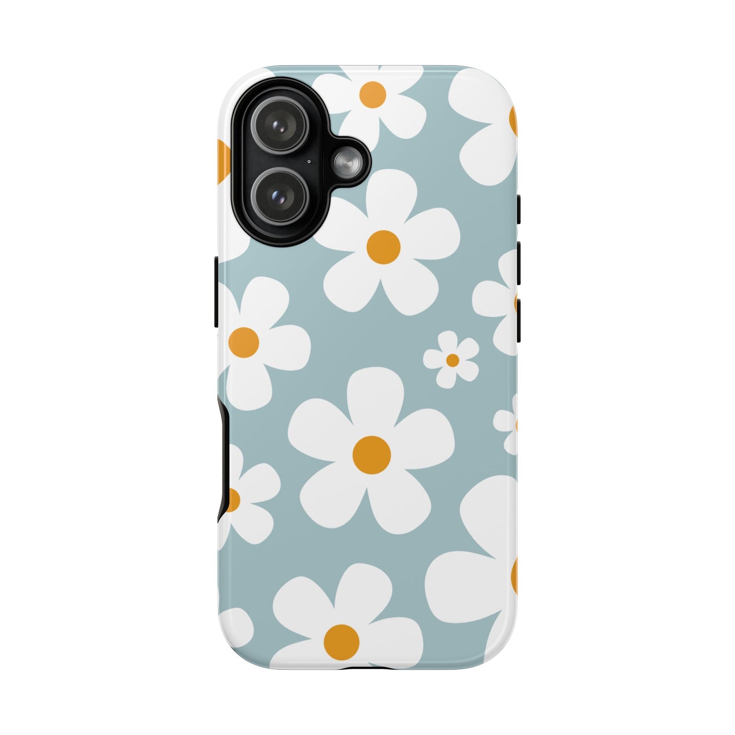 iPhone 17 / Glossy Phone Case - ’Blue Daisy Pattern’ Phone Case
