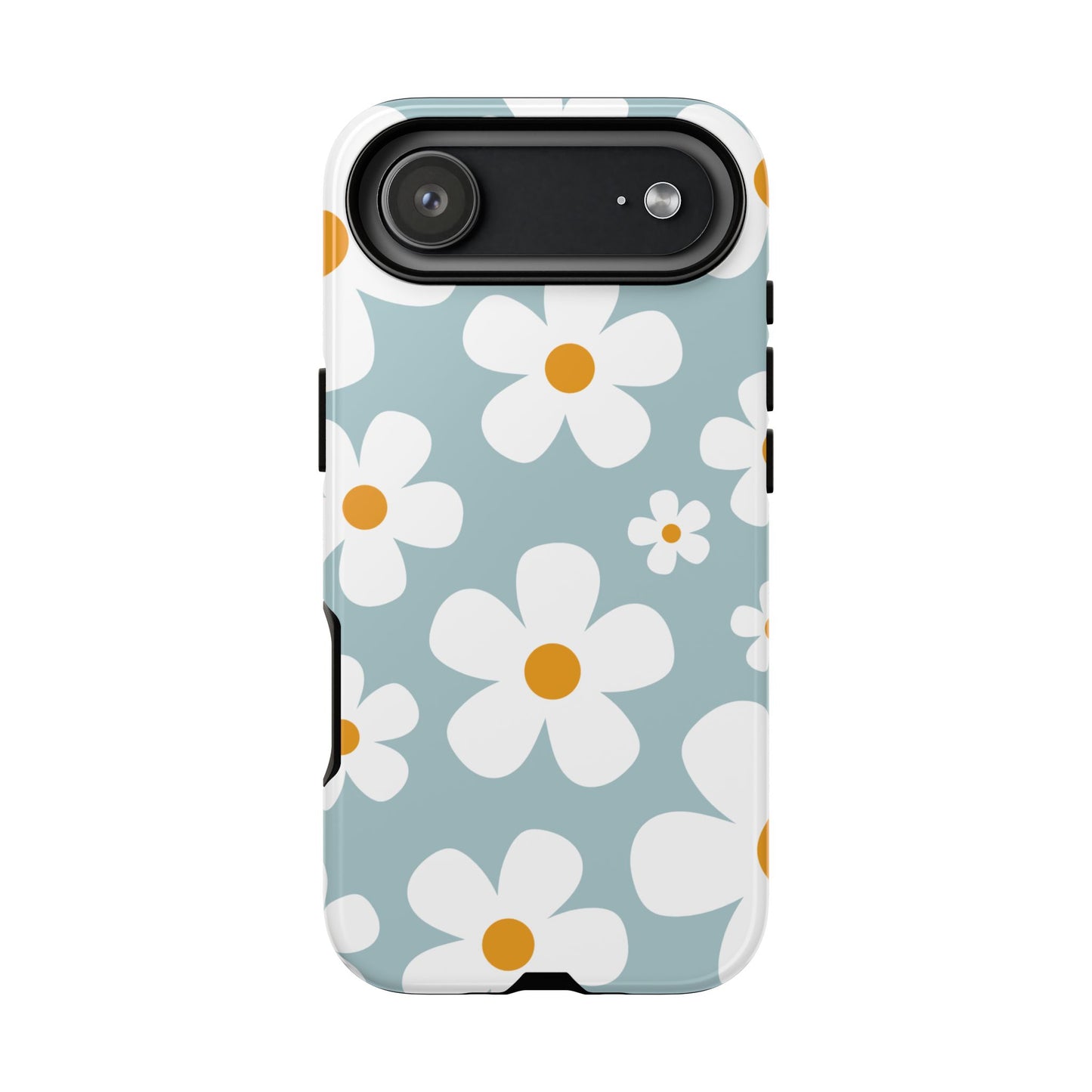 iPhone 17 Air / Glossy Phone Case - ’Blue Daisy Pattern’ Phone Case
