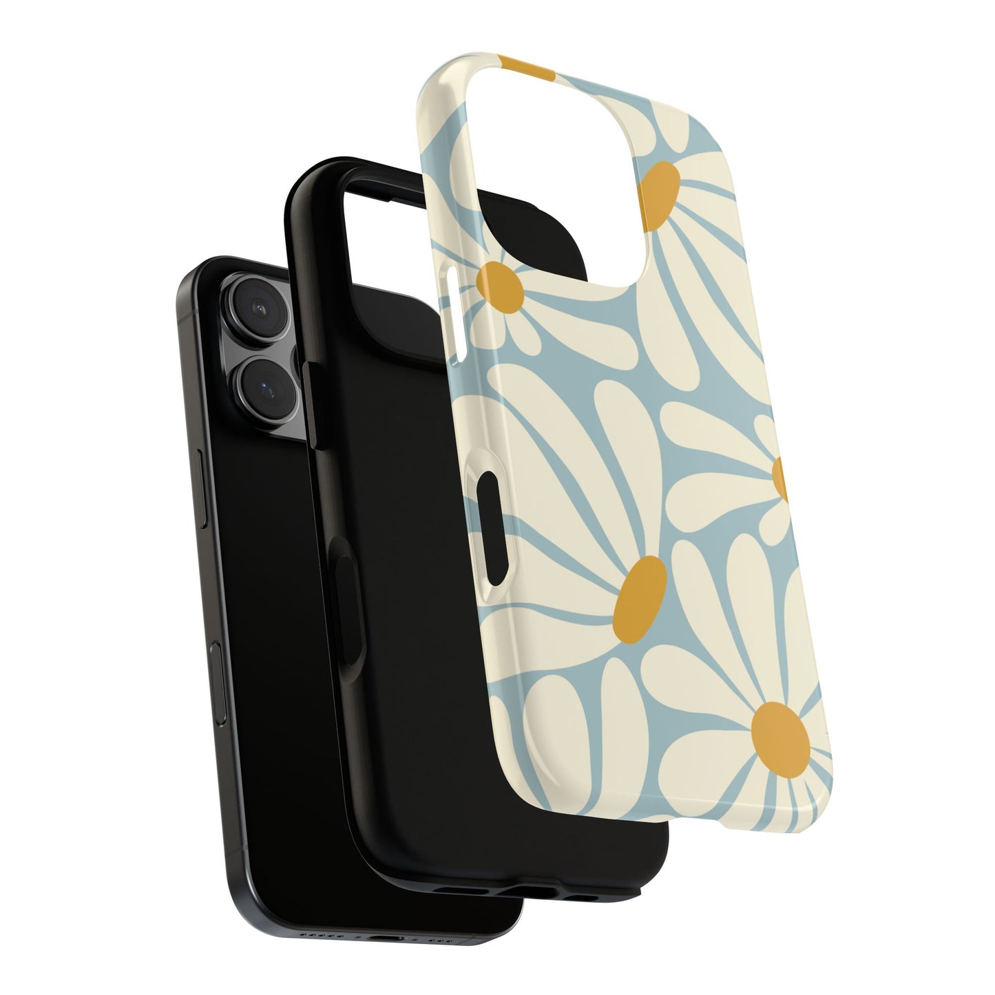 Phone Case - ’Retro Blue Daisy Pattern’ Phone Case