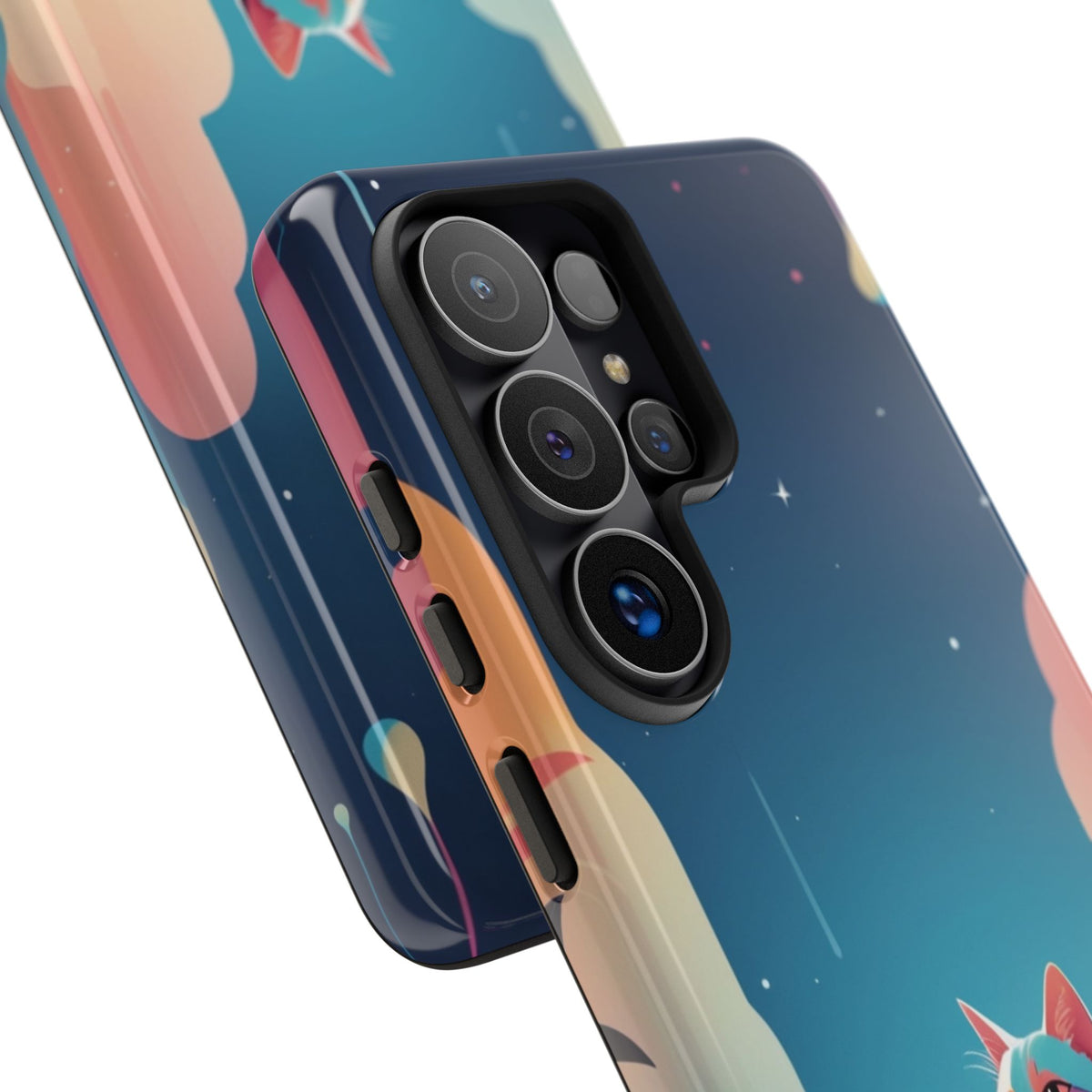 Stylised Cat Design Phone Case - Multicolor Phone Case