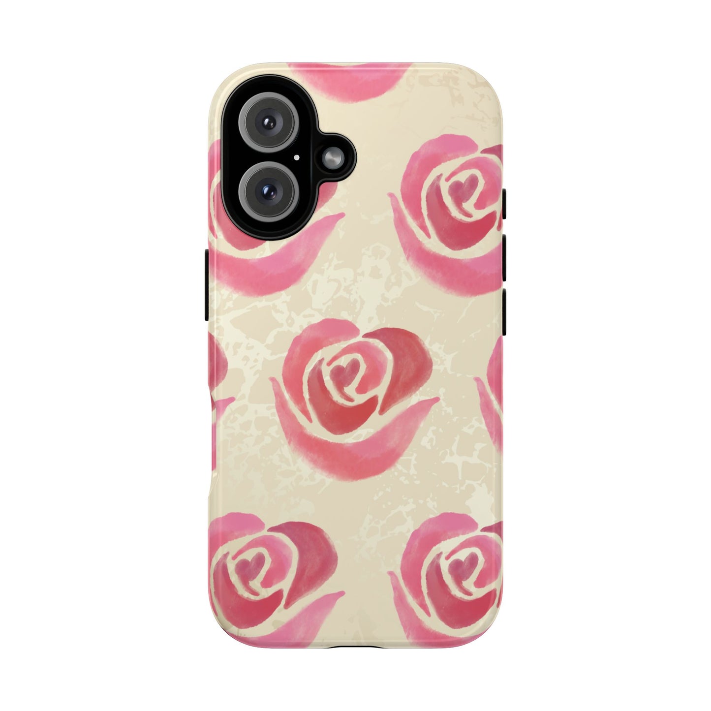 iPhone 16 / Glossy Phone Case - ’Pink Rose Pattern’ Phone Case