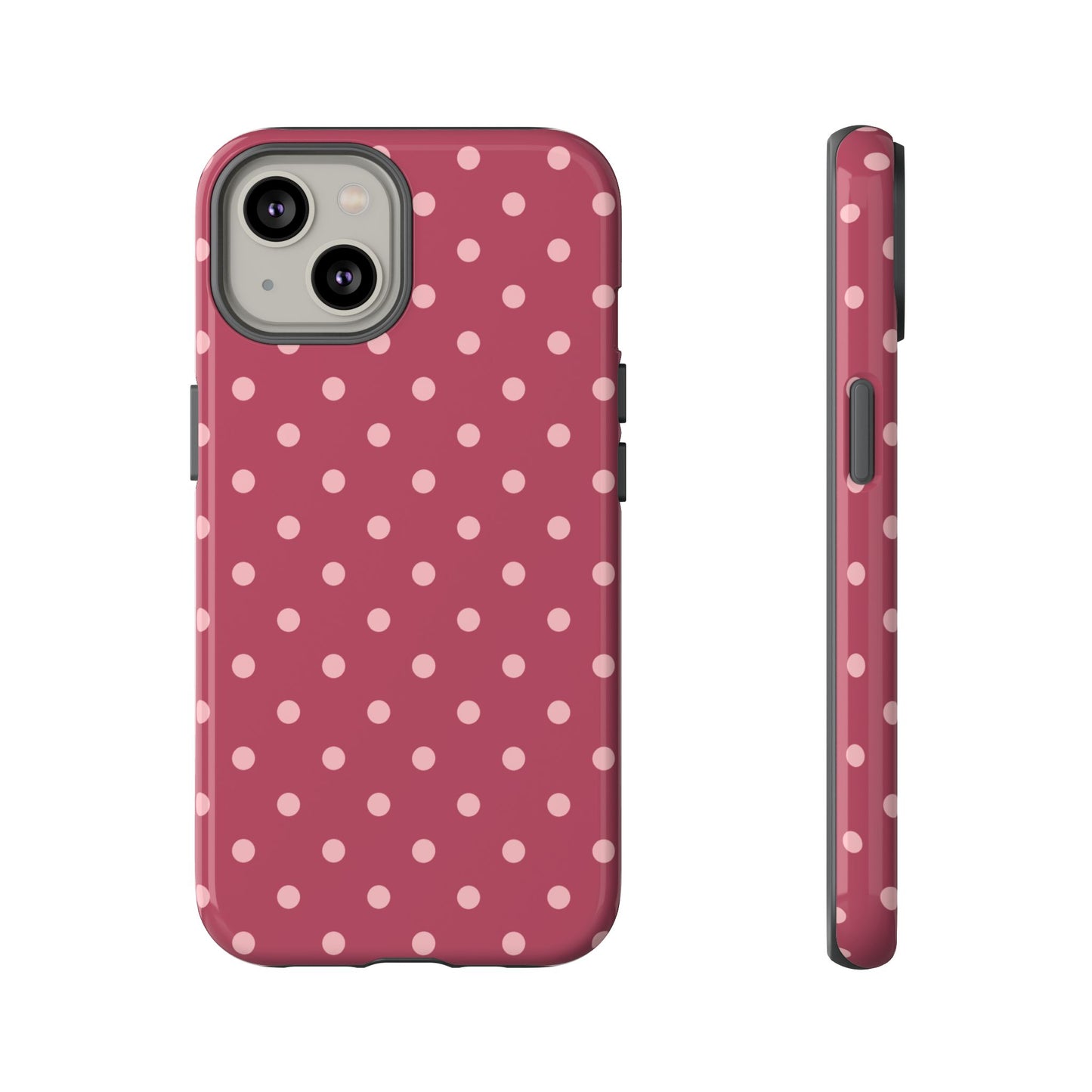 iPhone 14 / Glossy Phone Case - ’Pink Dot Pattern’ Phone Case