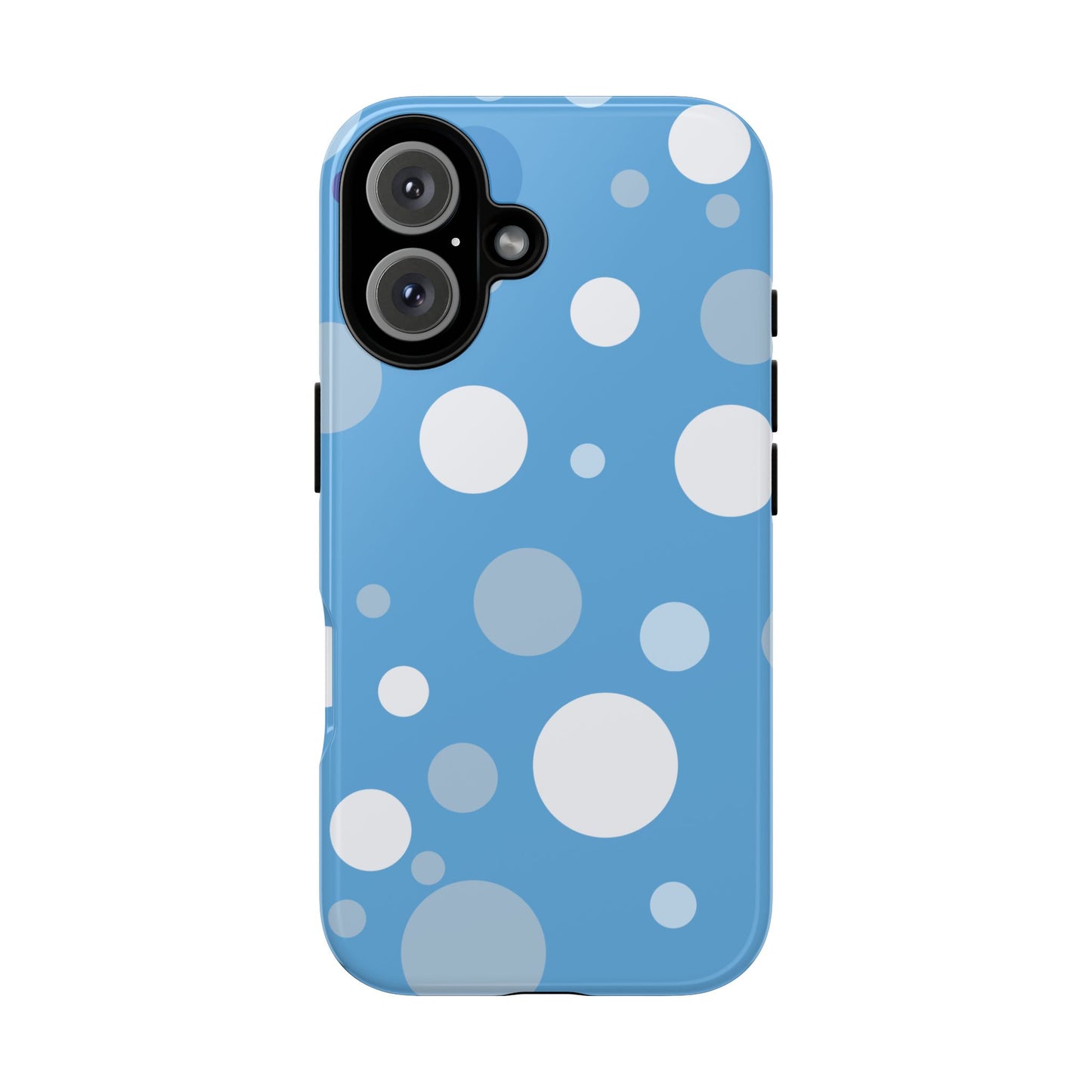 iPhone 16 / Glossy Phone Case - ’Bold Blue with White Dot Pattern’ Phone Case