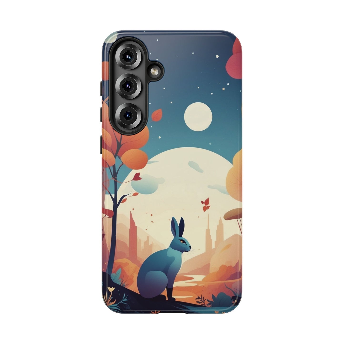 Stylised Blue Hare Design Phone Case