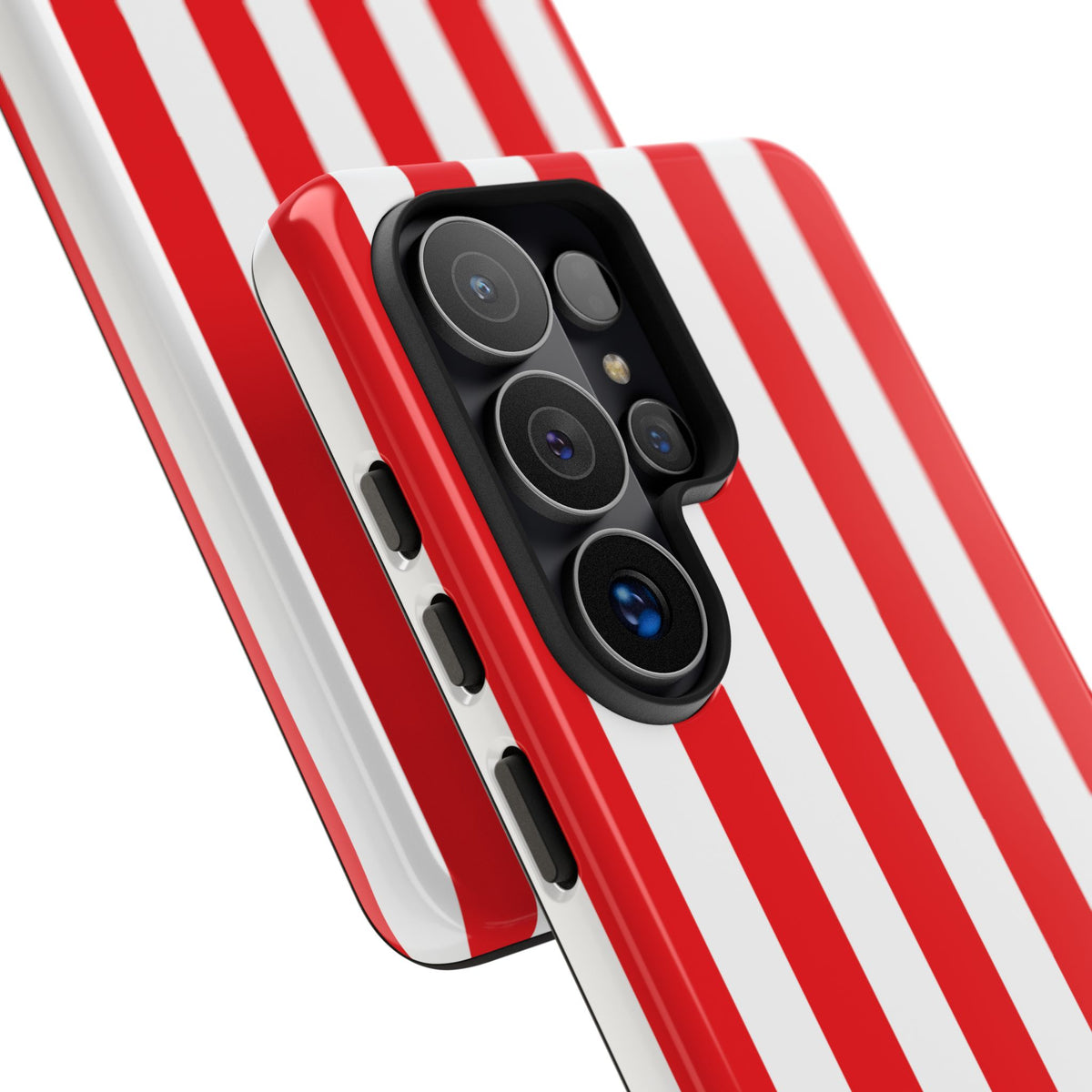 Simple Red & White Stripe Pattern Phone Case - Red Phone Case