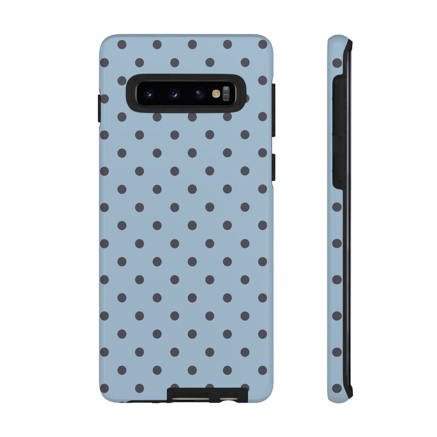 Light Blue with Dark Blue Dot Pattern Phone Case