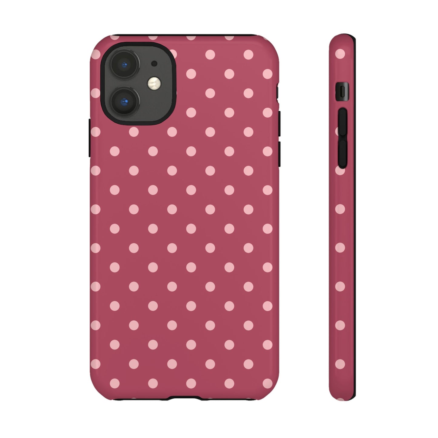 iPhone 11 / Glossy Phone Case - ’Pink Dot Pattern’ Phone Case
