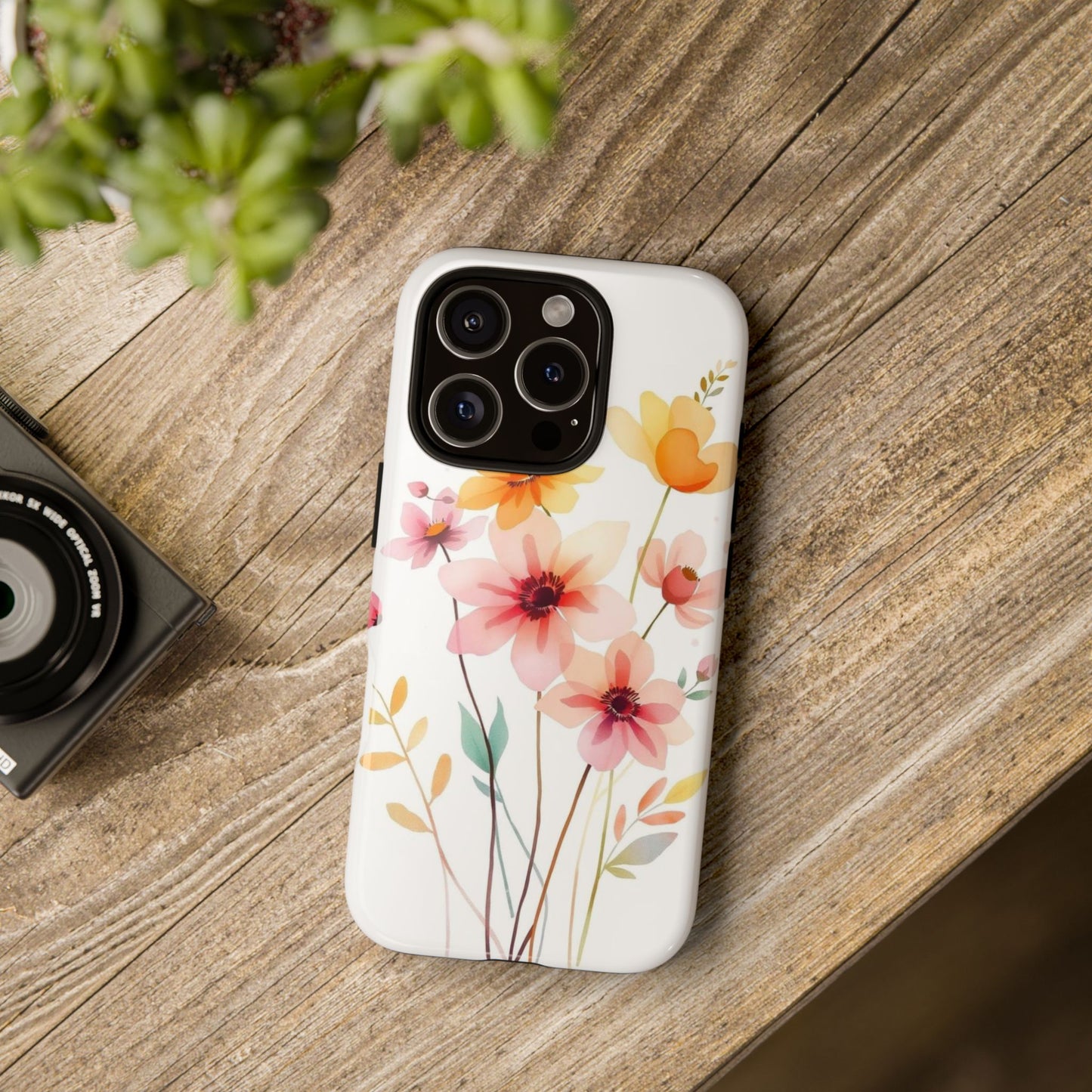 Boho Chic Watercolour Blooms Design Phone Case