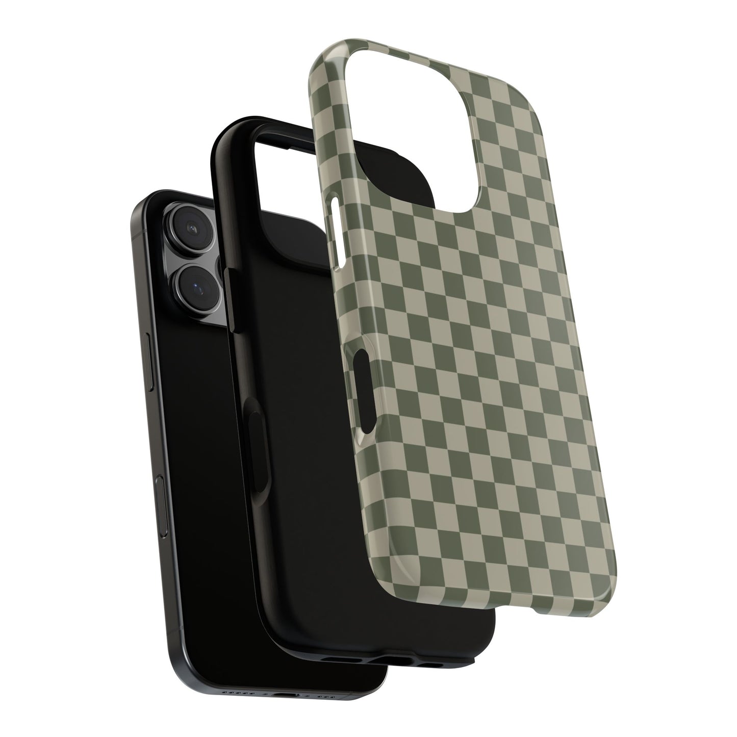 Phone Case - ’Bold Olive Green Checkered Pattern’ Phone Case