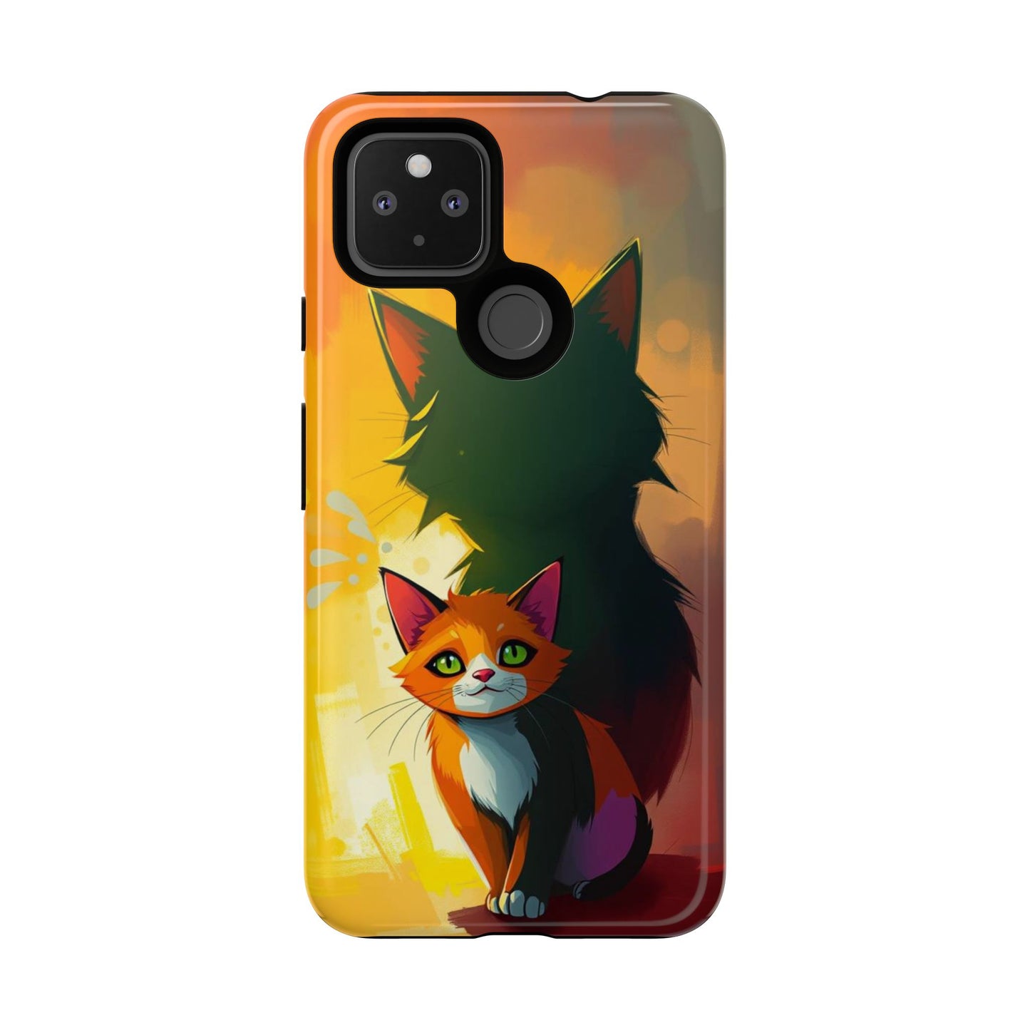 Acrylic Style Shadow Cat Design Phone Case