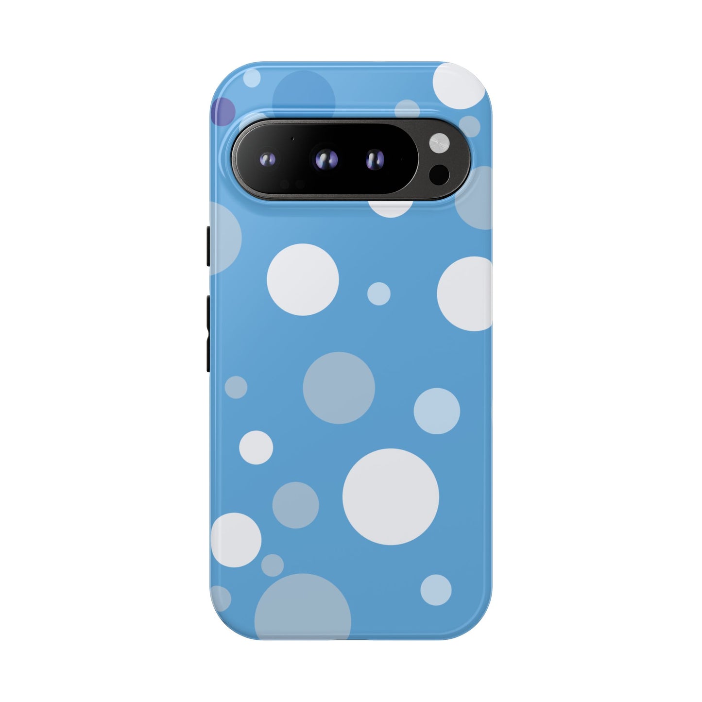 Google Pixel 9 Pro / Glossy Phone Case - ’Bold Blue with White Dot Pattern’ Phone Case