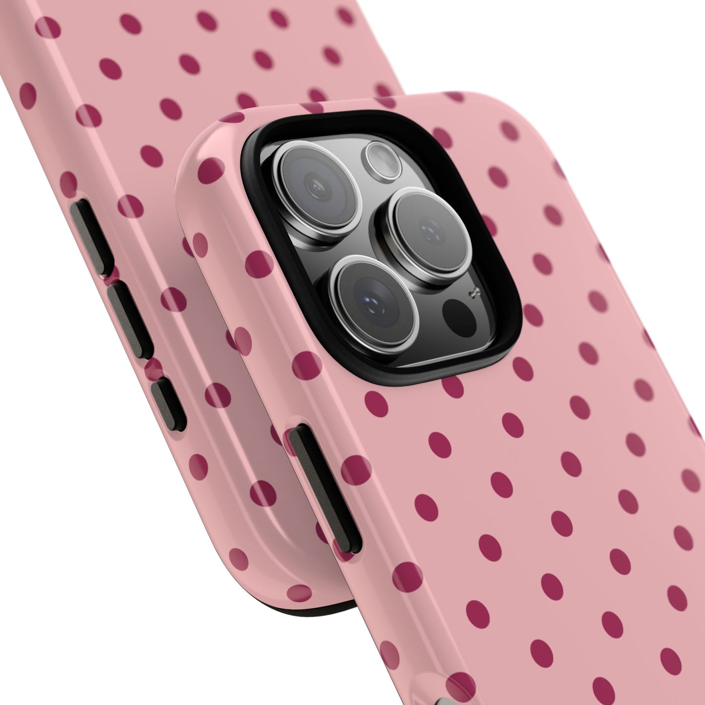 Phone Case - ’Pink with Red Dot Pattern’ Phone Case