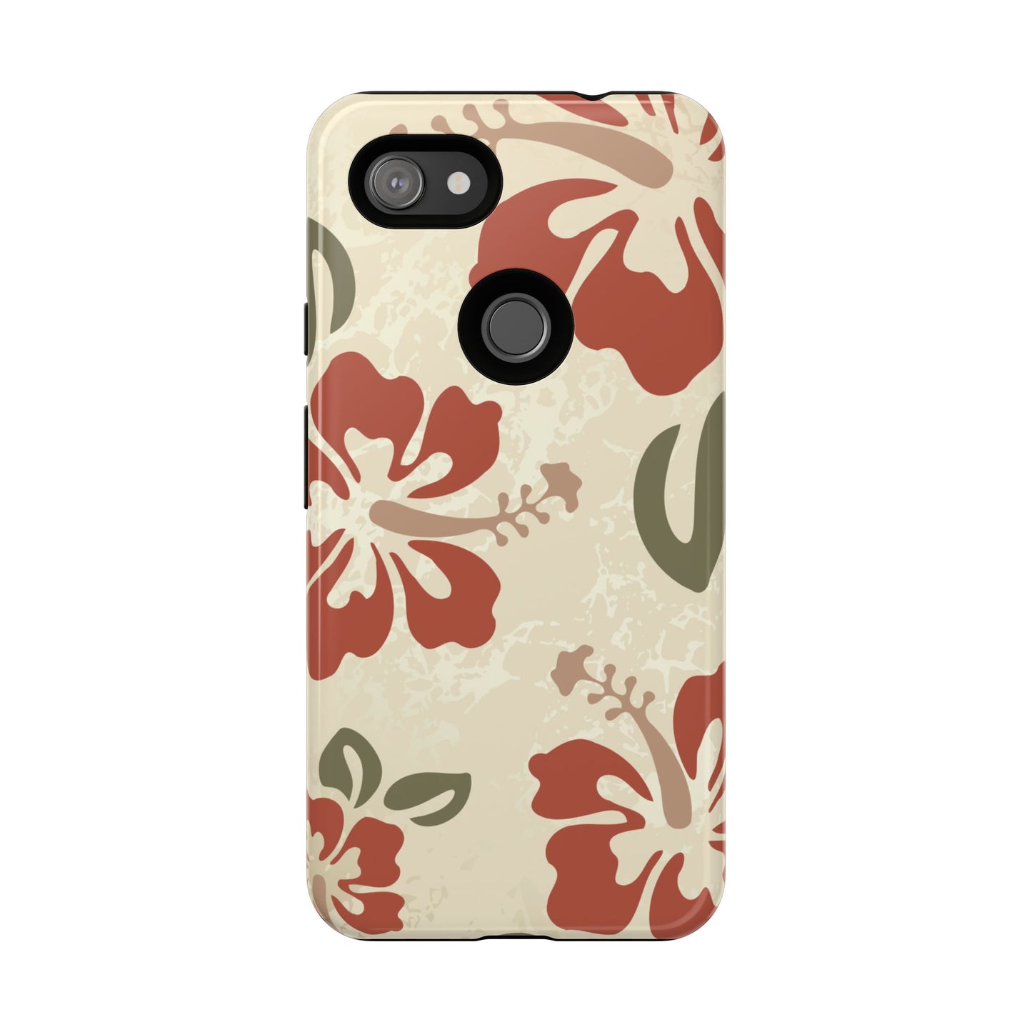 Google Pixel 3a XL / Glossy Phone Case - ’Boho Chic Hibiscus Pattern #1’ Phone Case