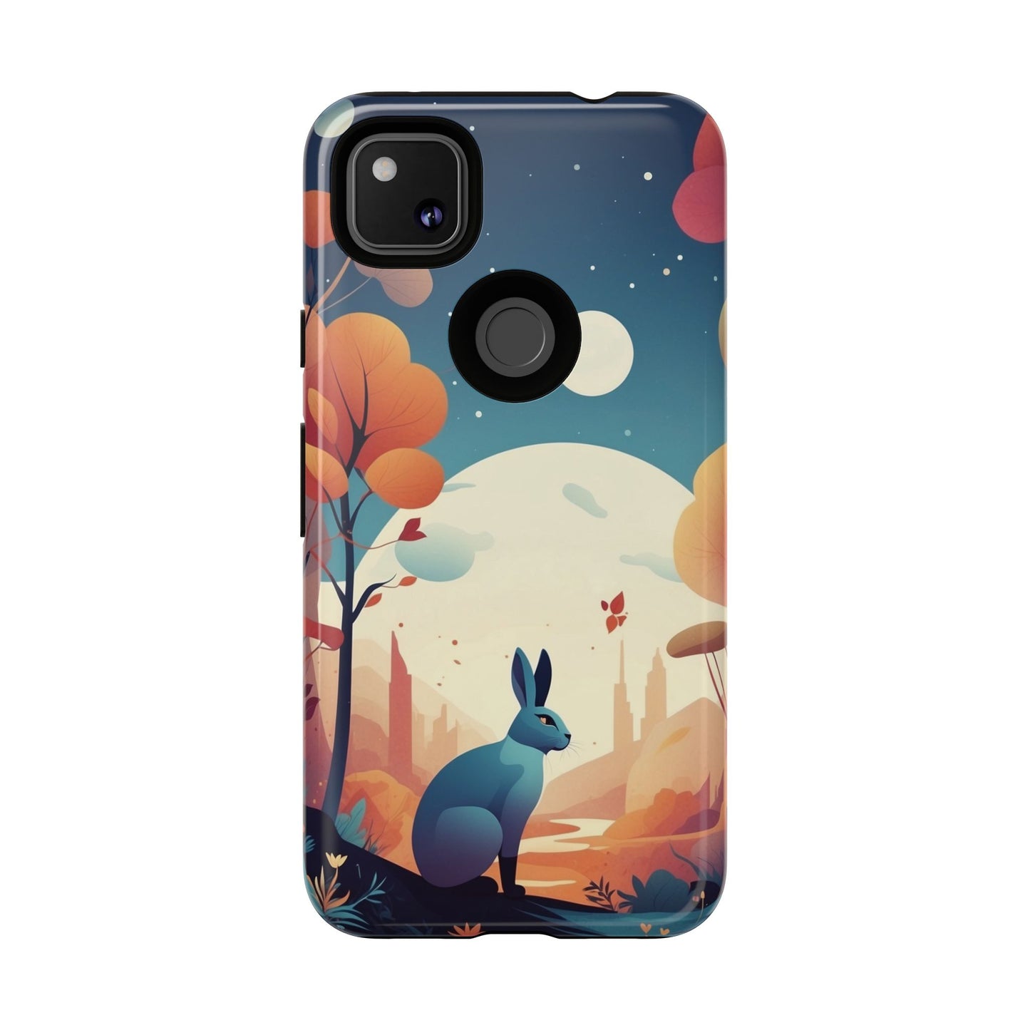 Stylised Blue Hare Design Phone Case