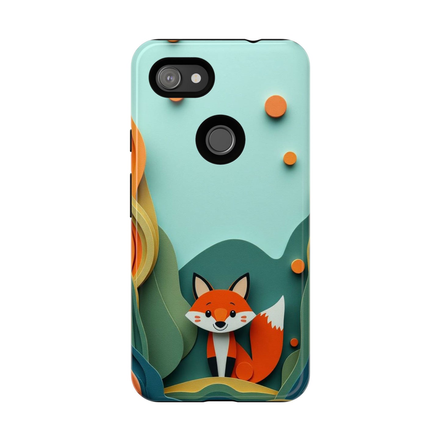 Papier-mâché Fox Design Phone Case