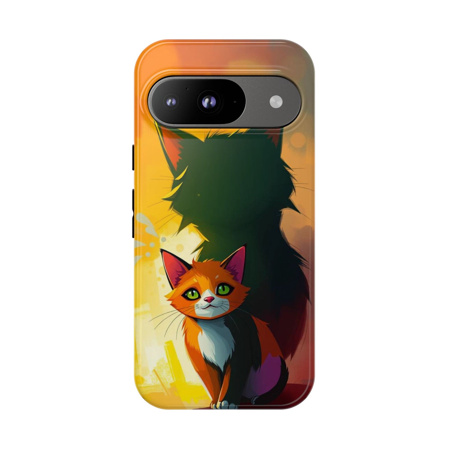Acrylic Style Shadow Cat Design Phone Case