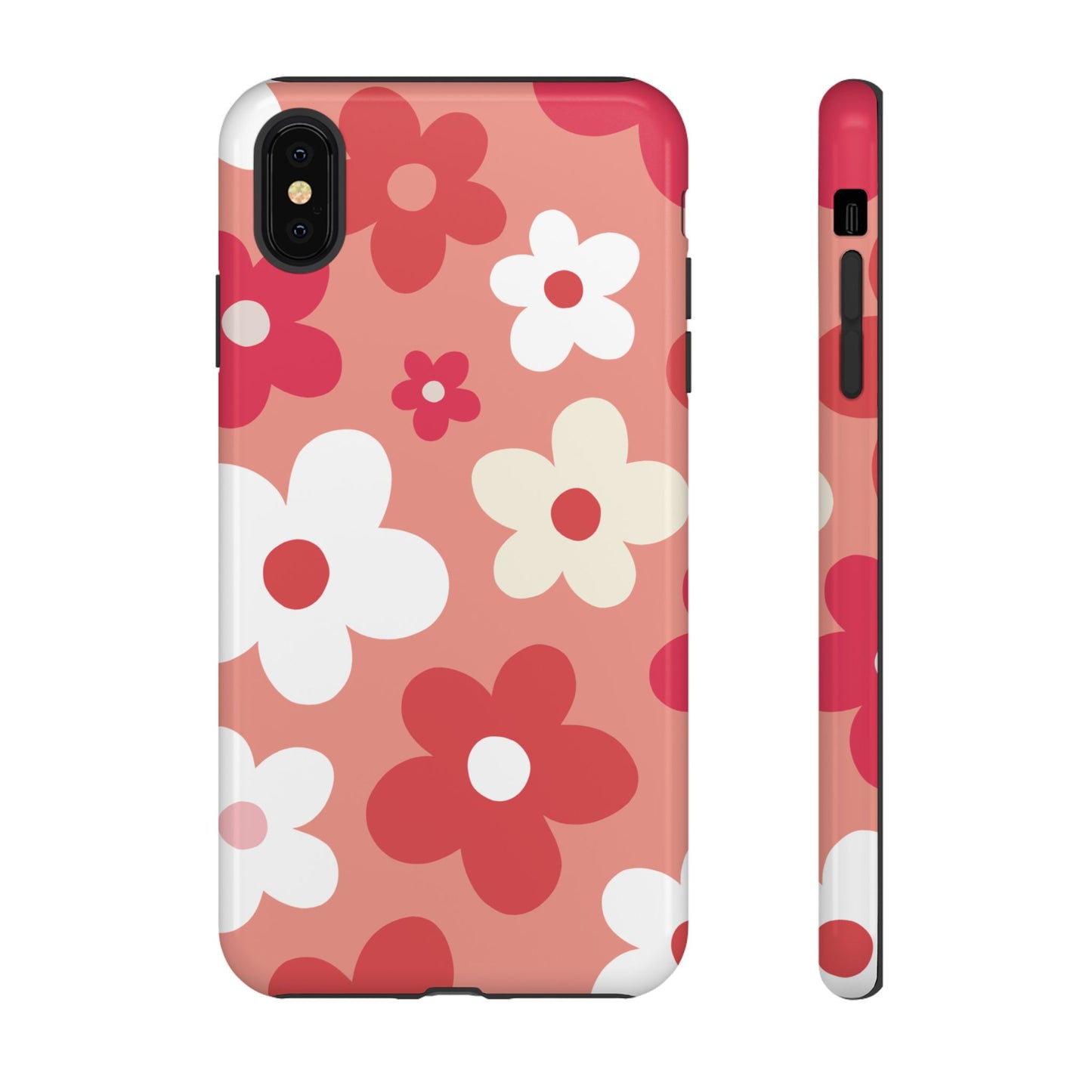 iPhone XS MAX / Glossy Phone Case - ’Pink Daisy Pattern’ Phone Case