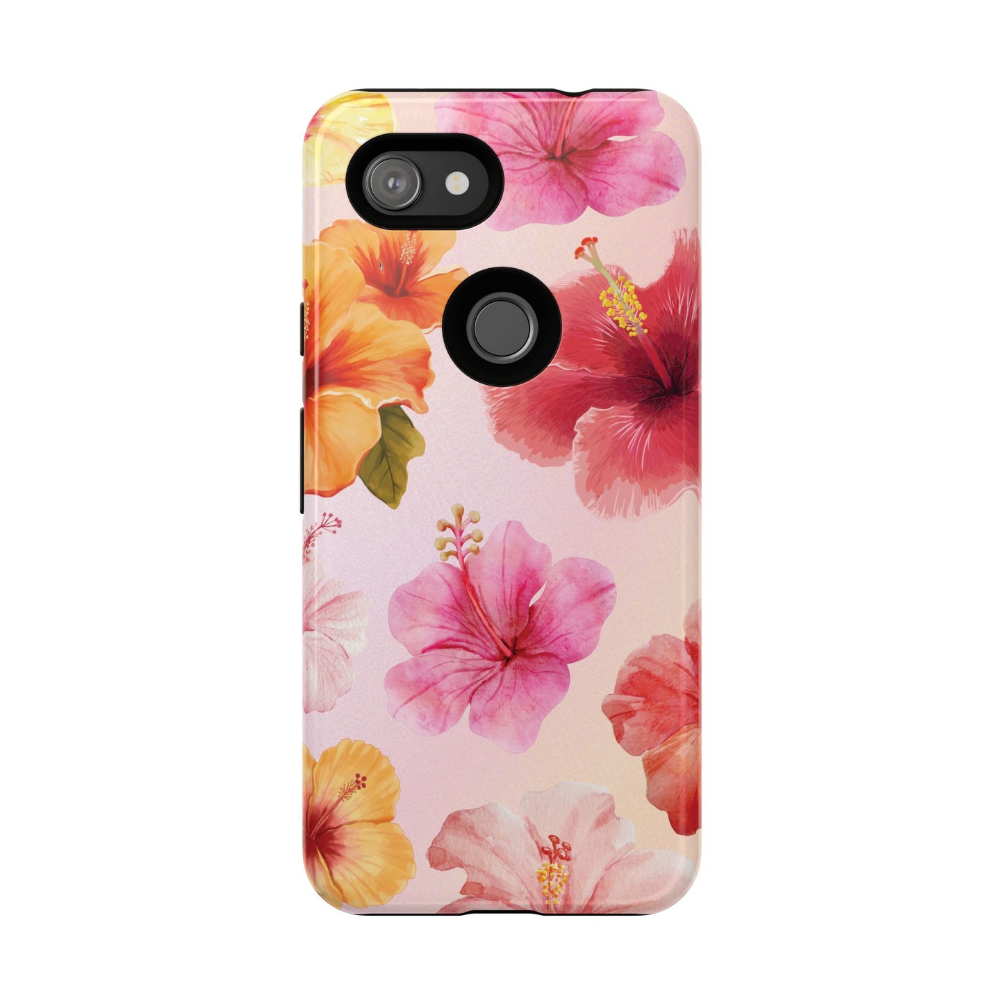 Google Pixel 3a / Glossy Phone Case - ’Pink Hibiscus Pattern #2’ Phone Case