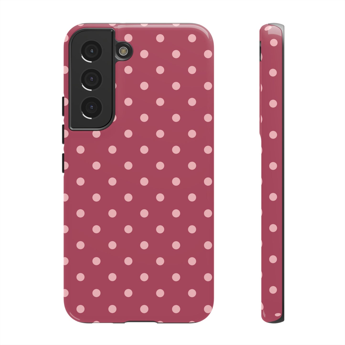 Samsung Galaxy S22 / Glossy Phone Case - ’Pink Dot Pattern’ Phone Case