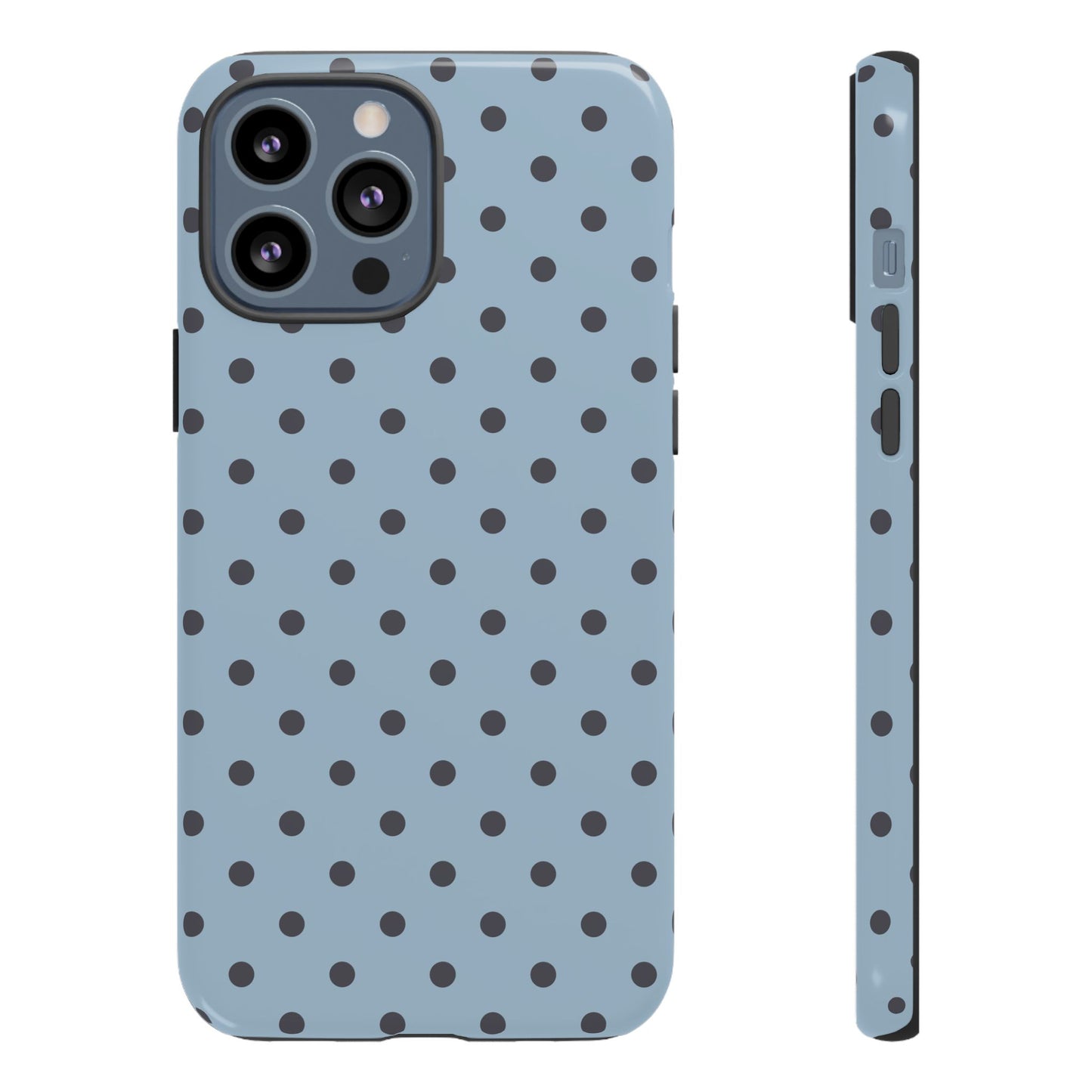 Light Blue with Dark Blue Dot Pattern Phone Case