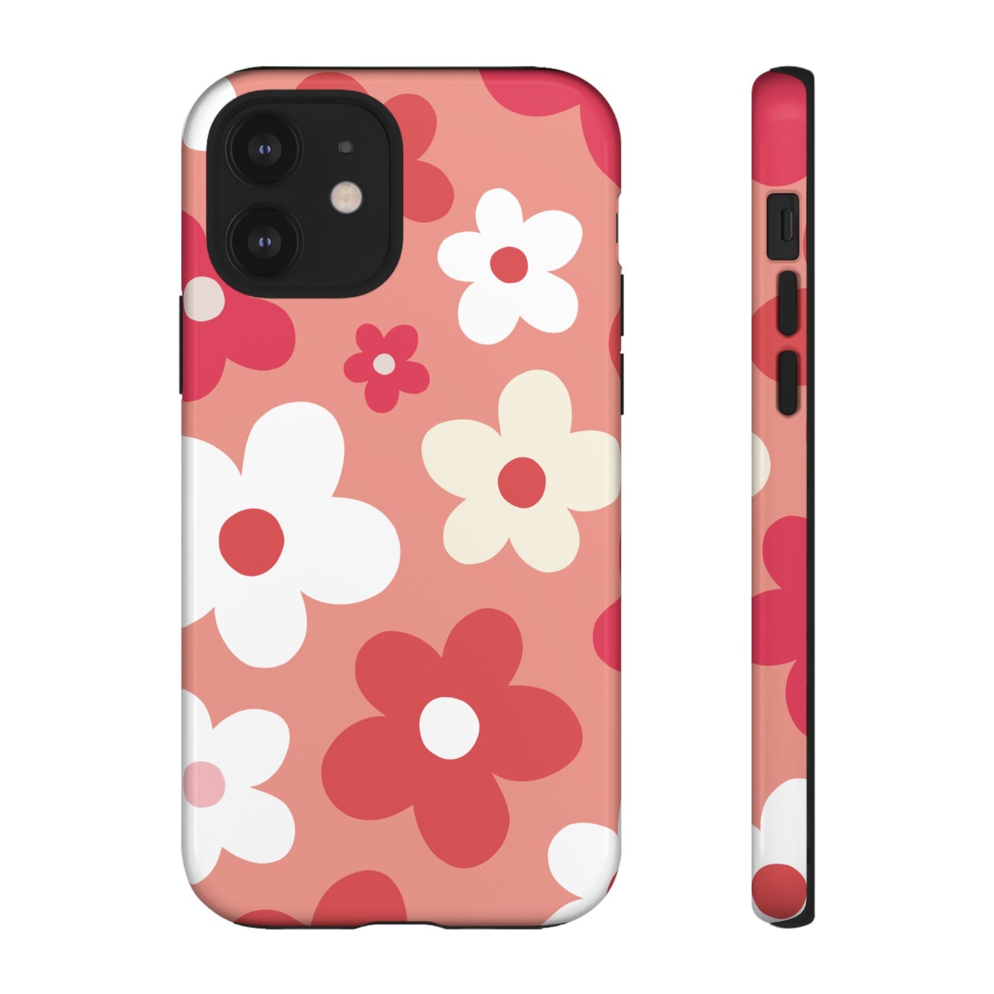 iPhone 12 / Glossy Phone Case - ’Pink Daisy Pattern’ Phone Case