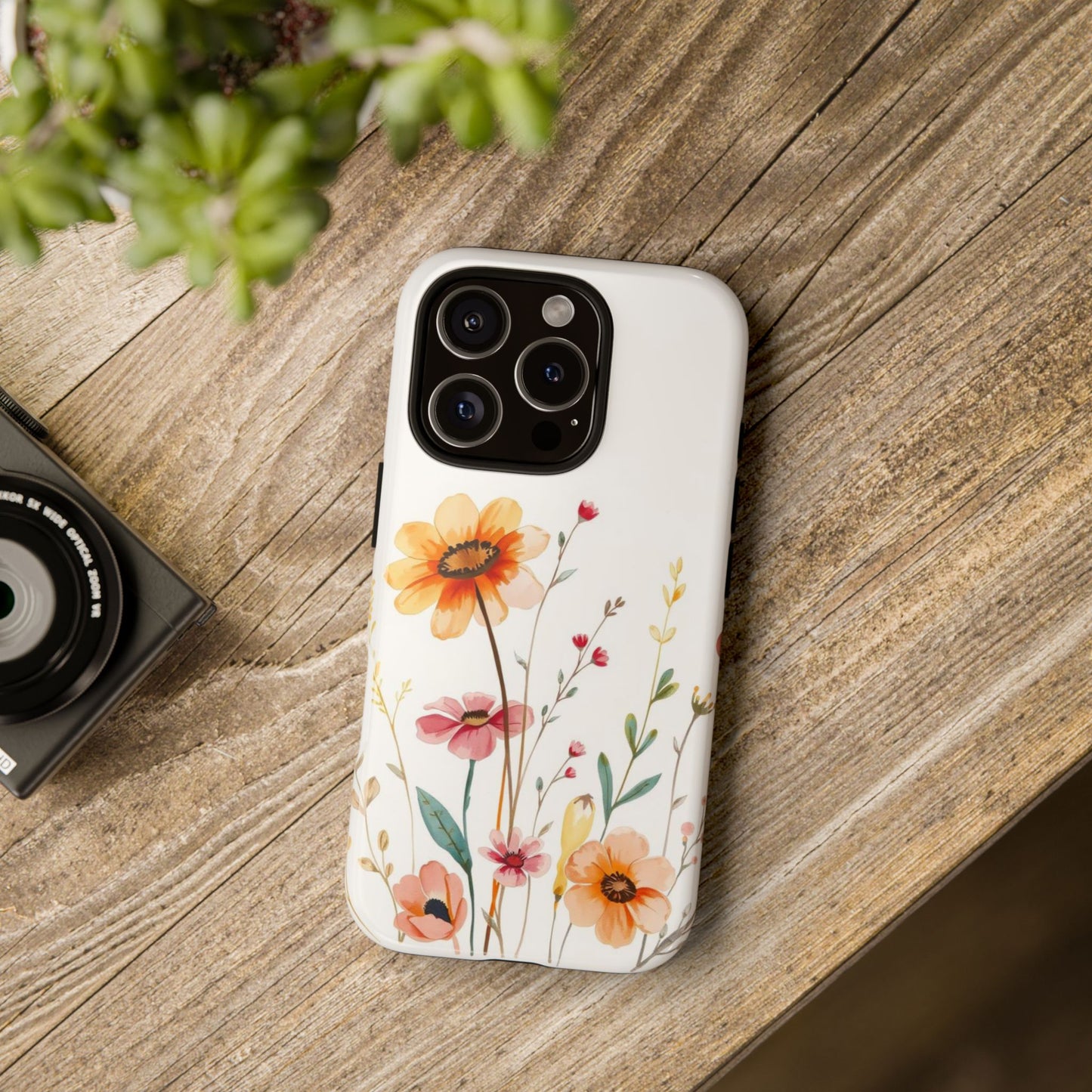 Boho Chic Watercolour Wild Blooms Pattern Phone Case