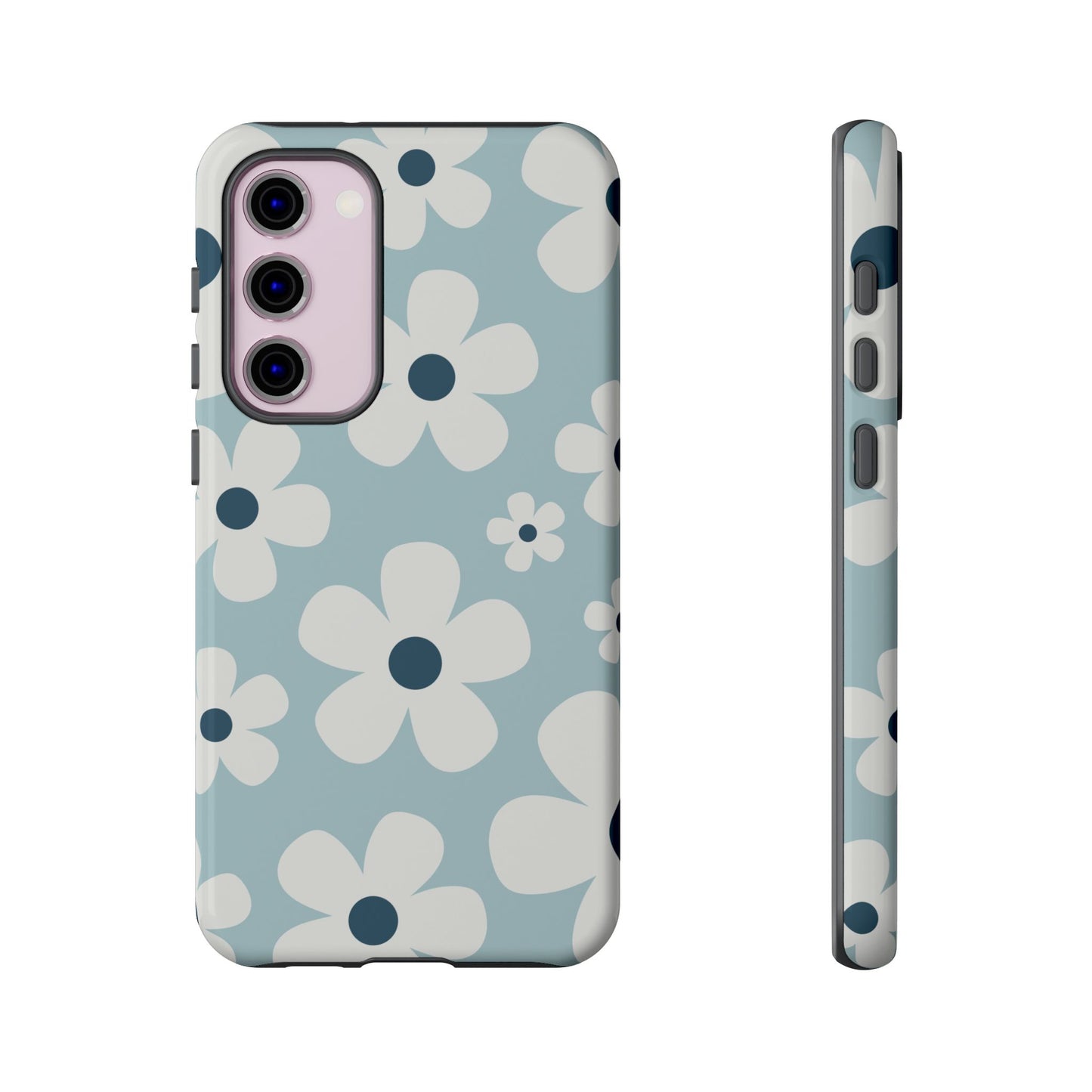 Samsung Galaxy S23 Plus / Glossy Phone Case - Cute Light Blue Daisy Pattern Phone Case