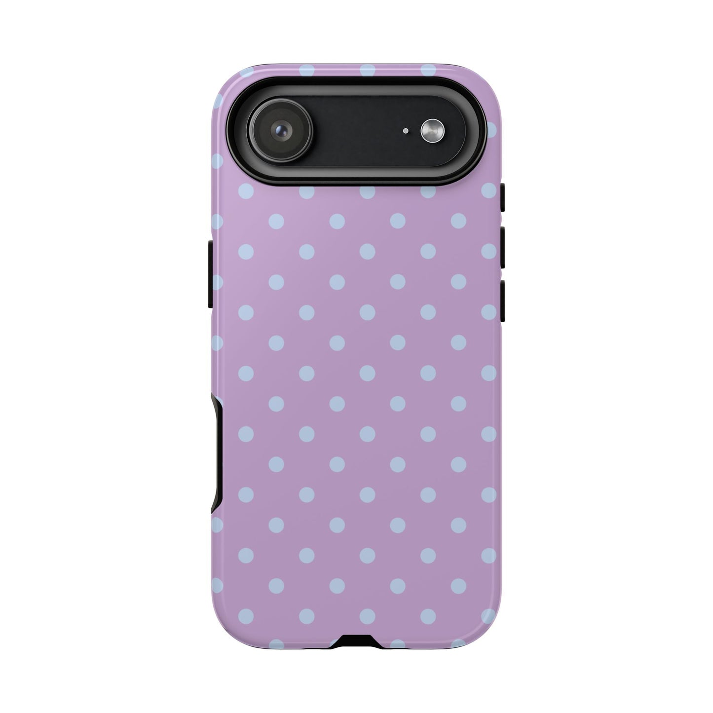 iPhone 17 Air / Glossy Phone Case - Trendy Lilac & Ice Blue Dot Pattern Phone Case